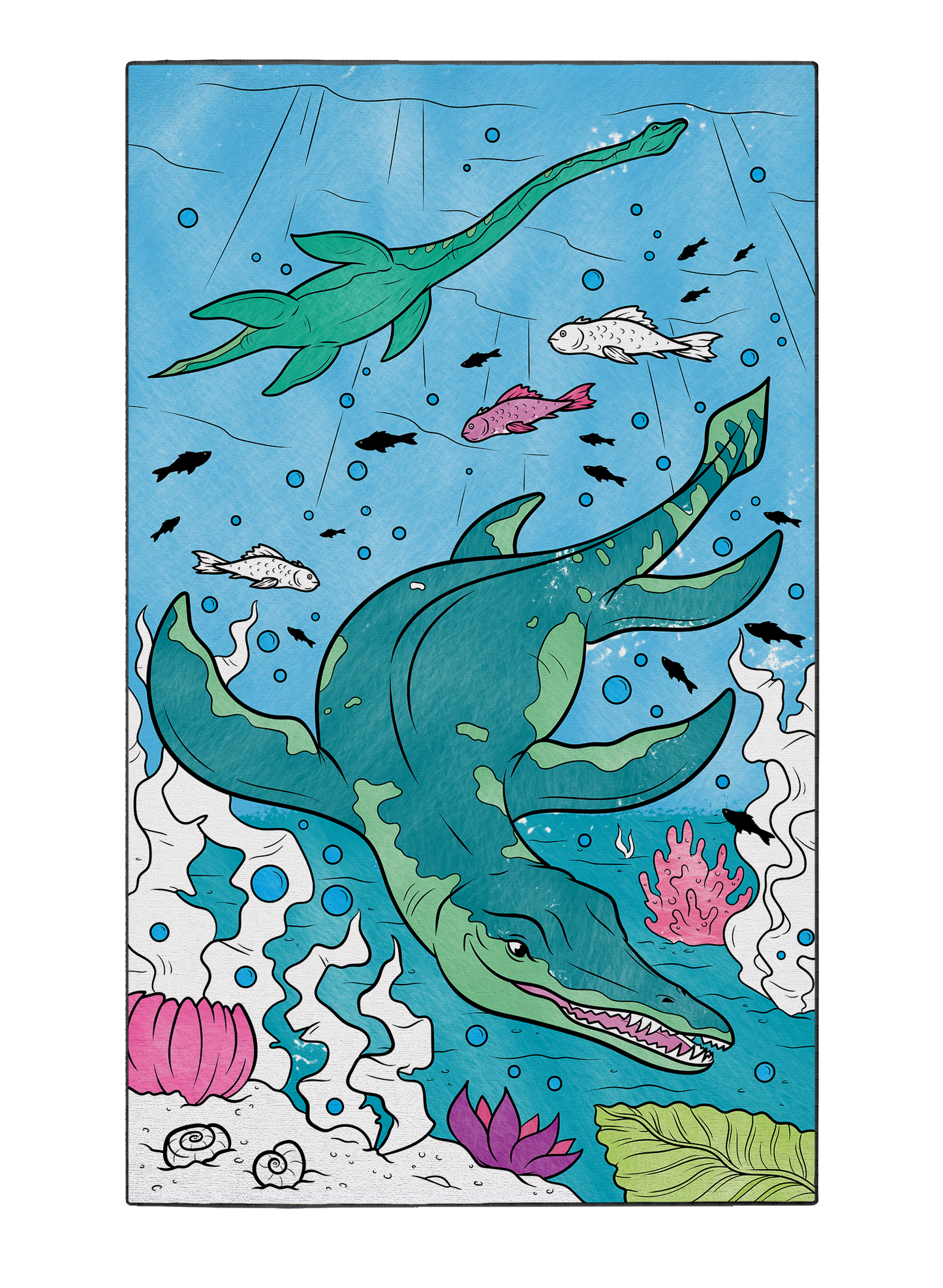 Coloring Mat "Mosasaurus Depths"