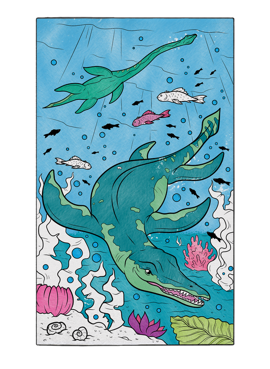 Coloring Mat "Mosasaurus Depths"