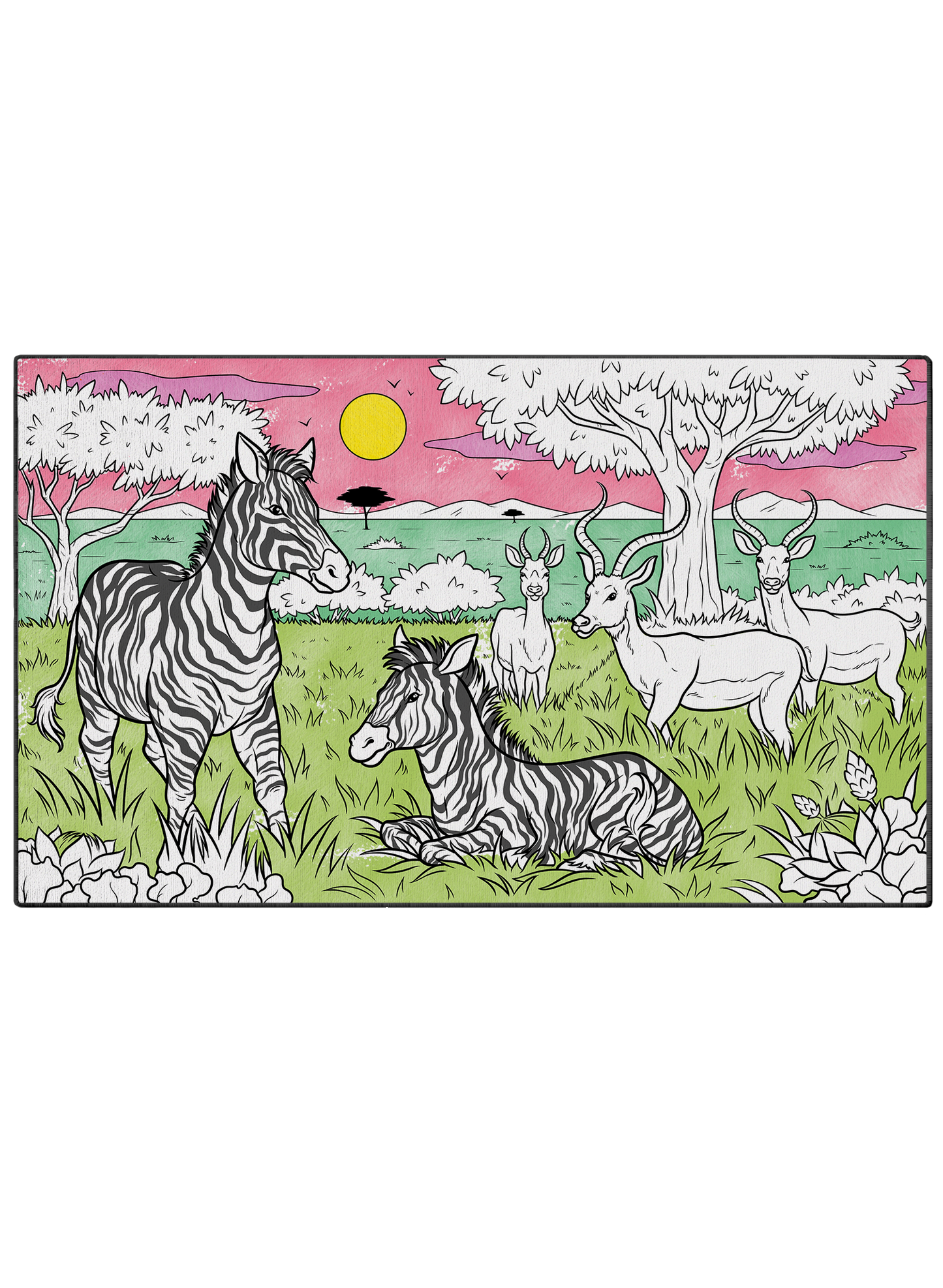 Coloring Mat "Peaceful Grazers"