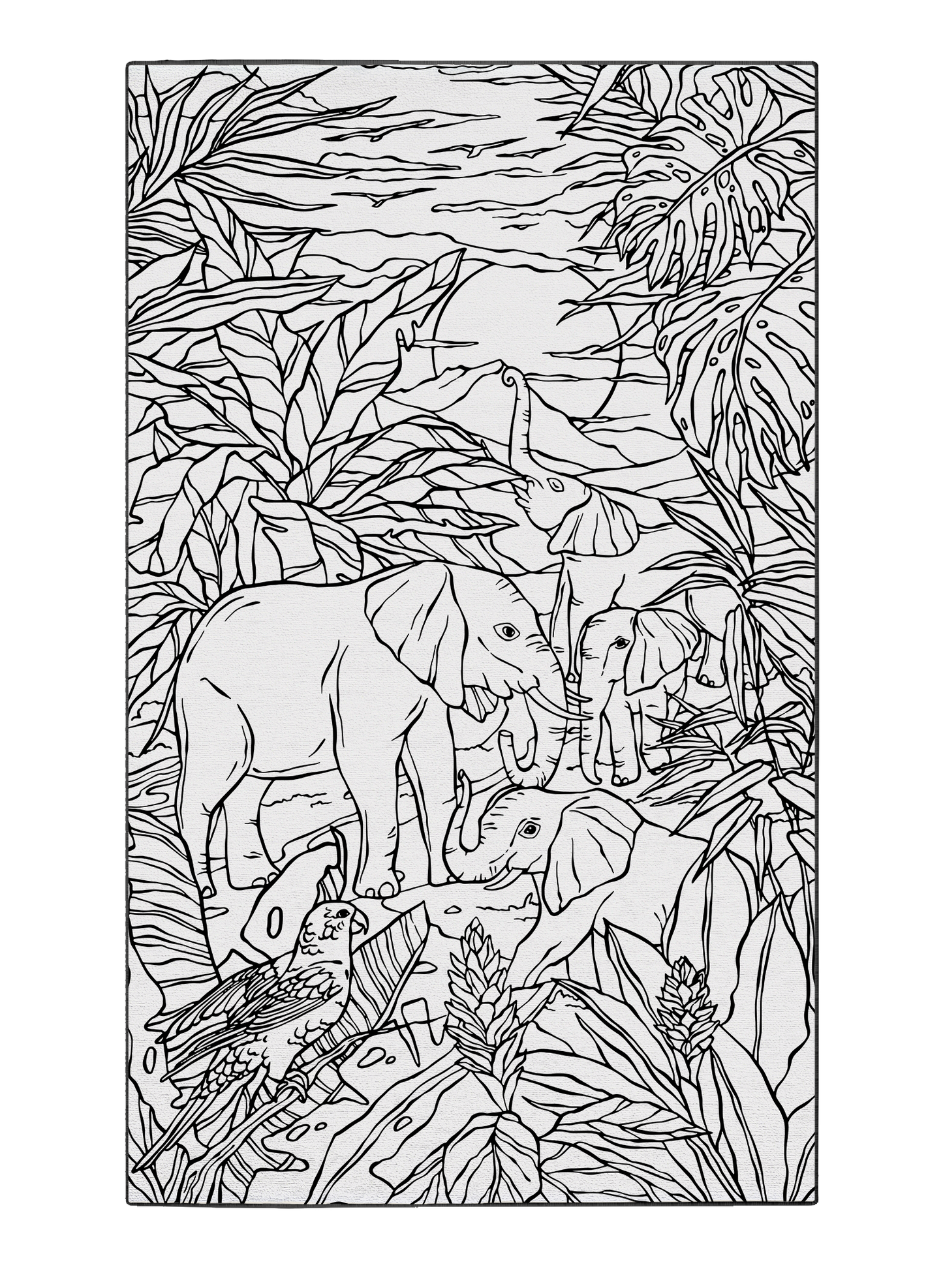 Sunset Oasis Reverie Washable Coloring Mat