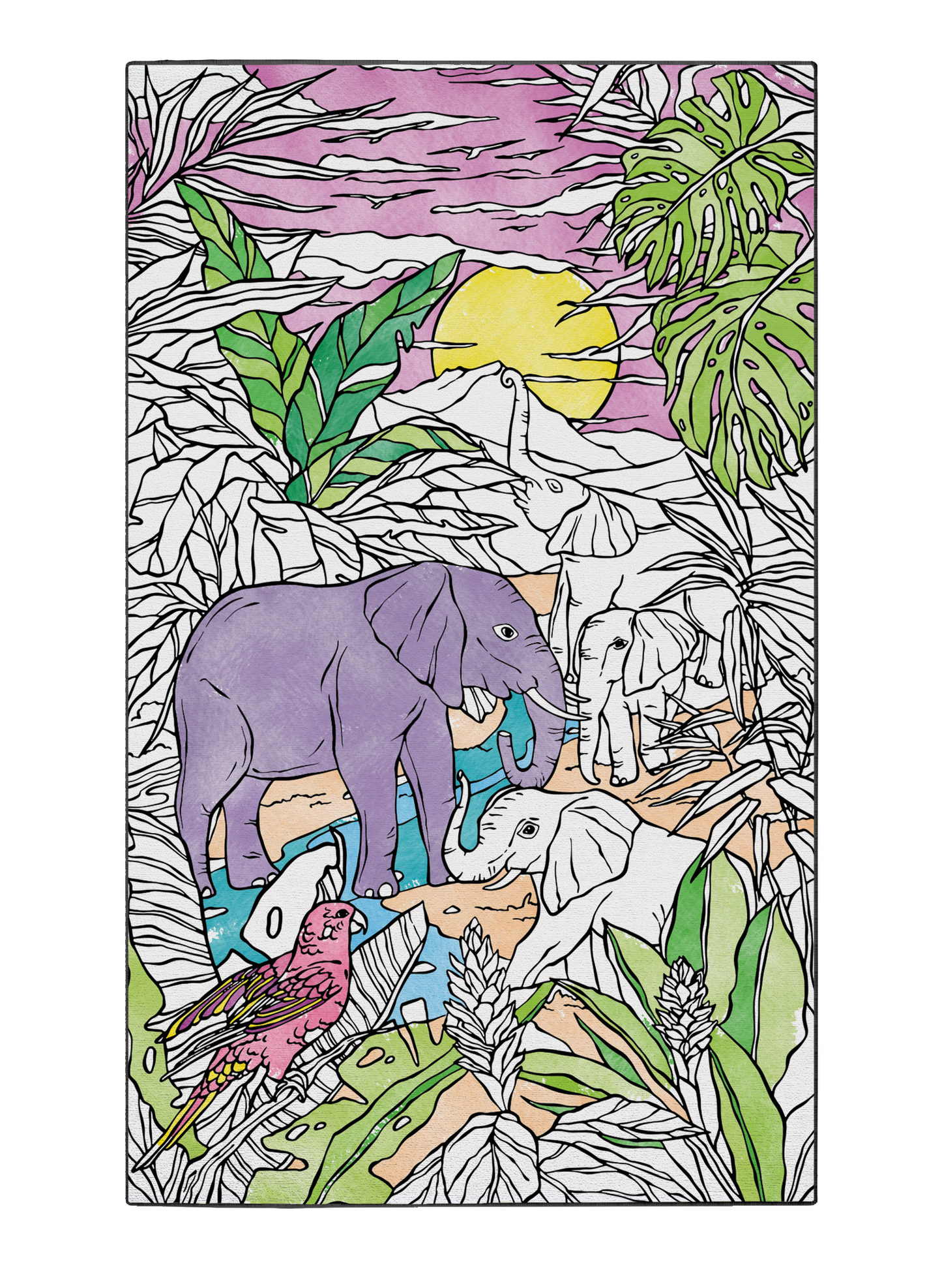 Coloring Mat "Sunset Oasis Reverie"