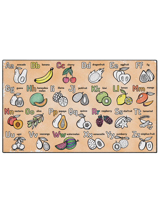 Coloring Mat "Learn and Color Fruit Alphabet"