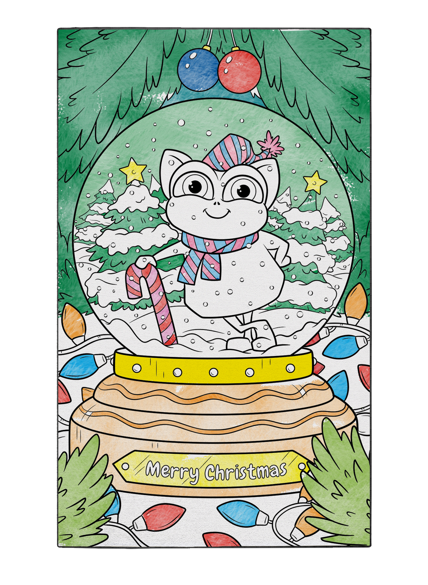 Coloring Mat "North Pole in a Globe"