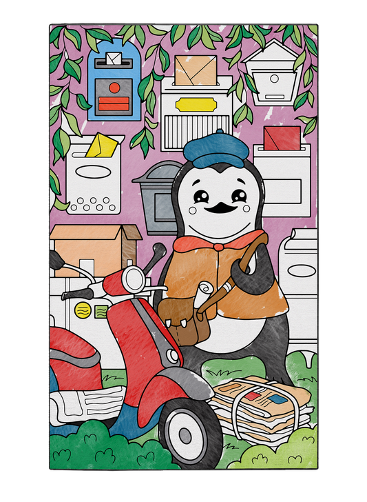 Coloring Mat "Pablo Penguin's Parcels"