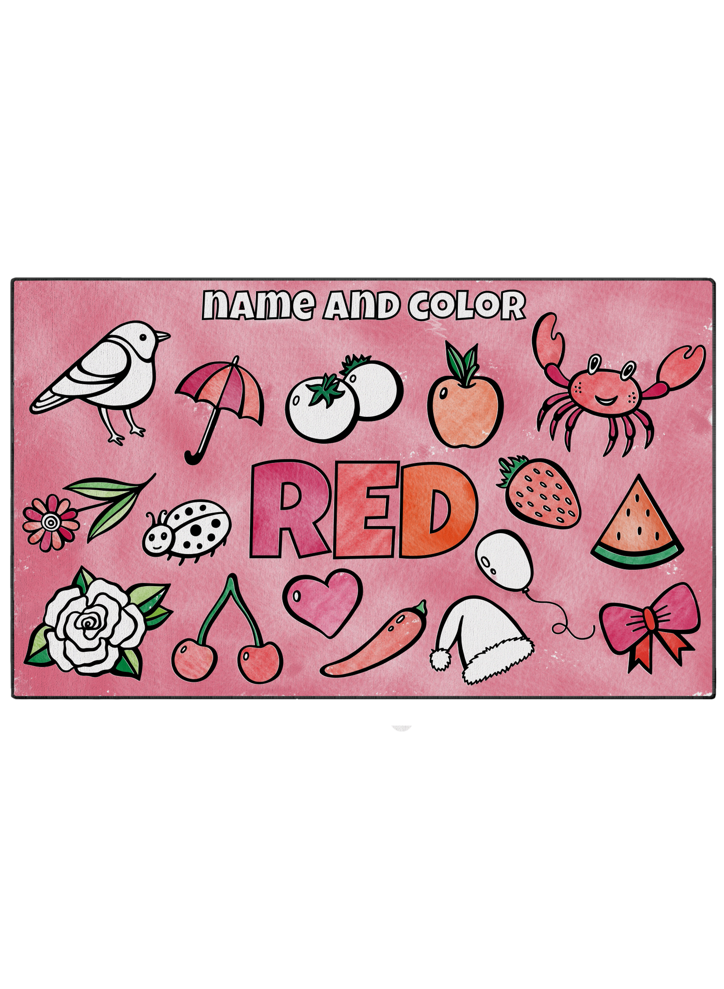 Coloring Mat "Name and Color Red"