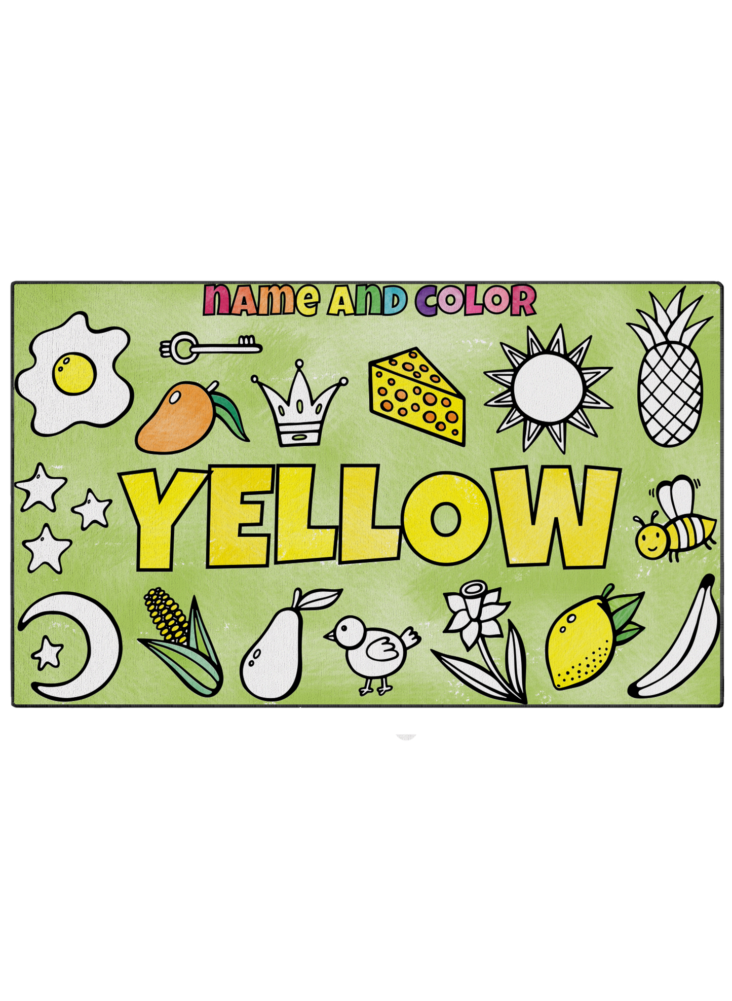 Coloring Mat "Name and Color Yellow"
