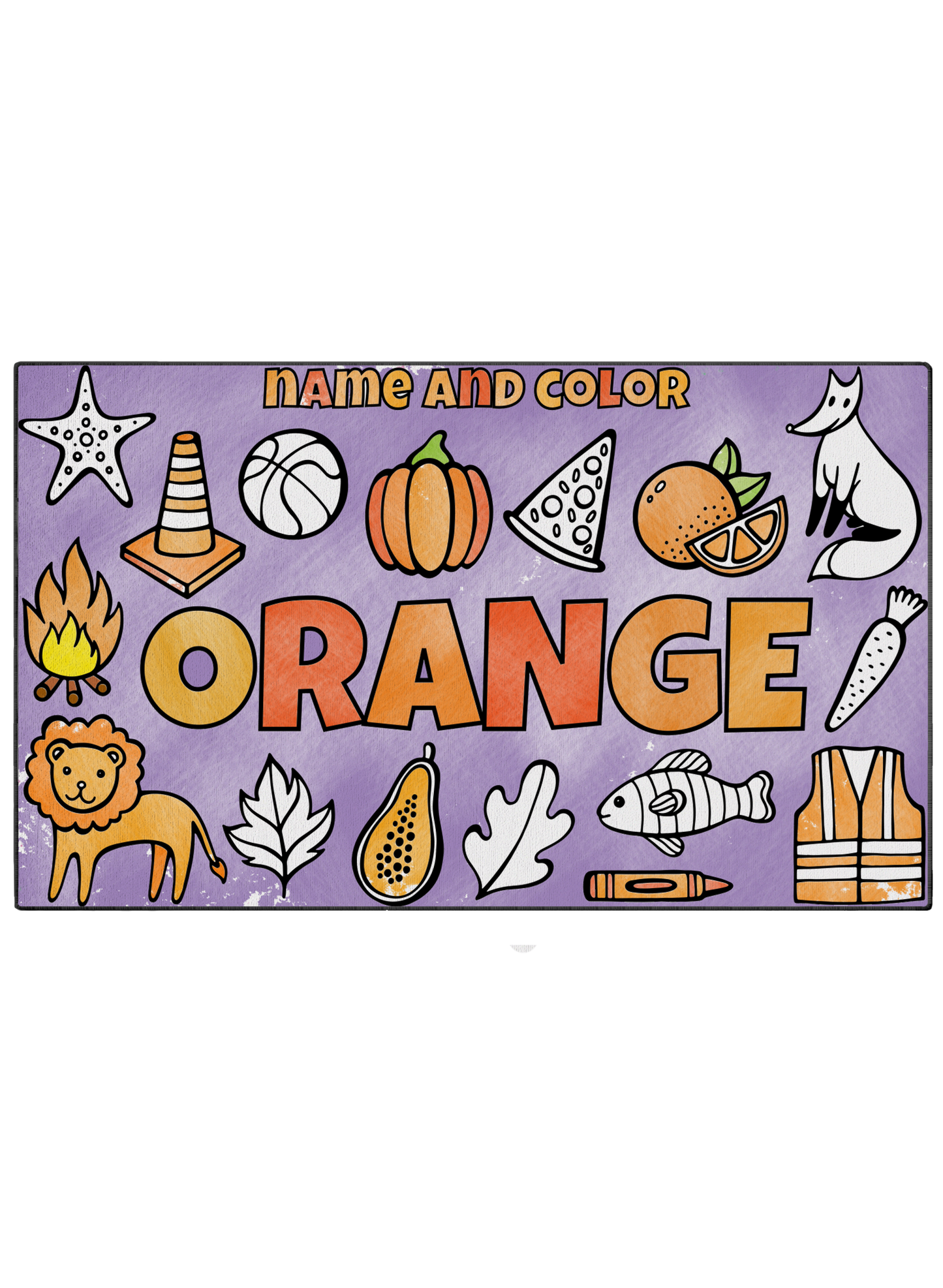 Coloring Mat "Name and Color Orange"