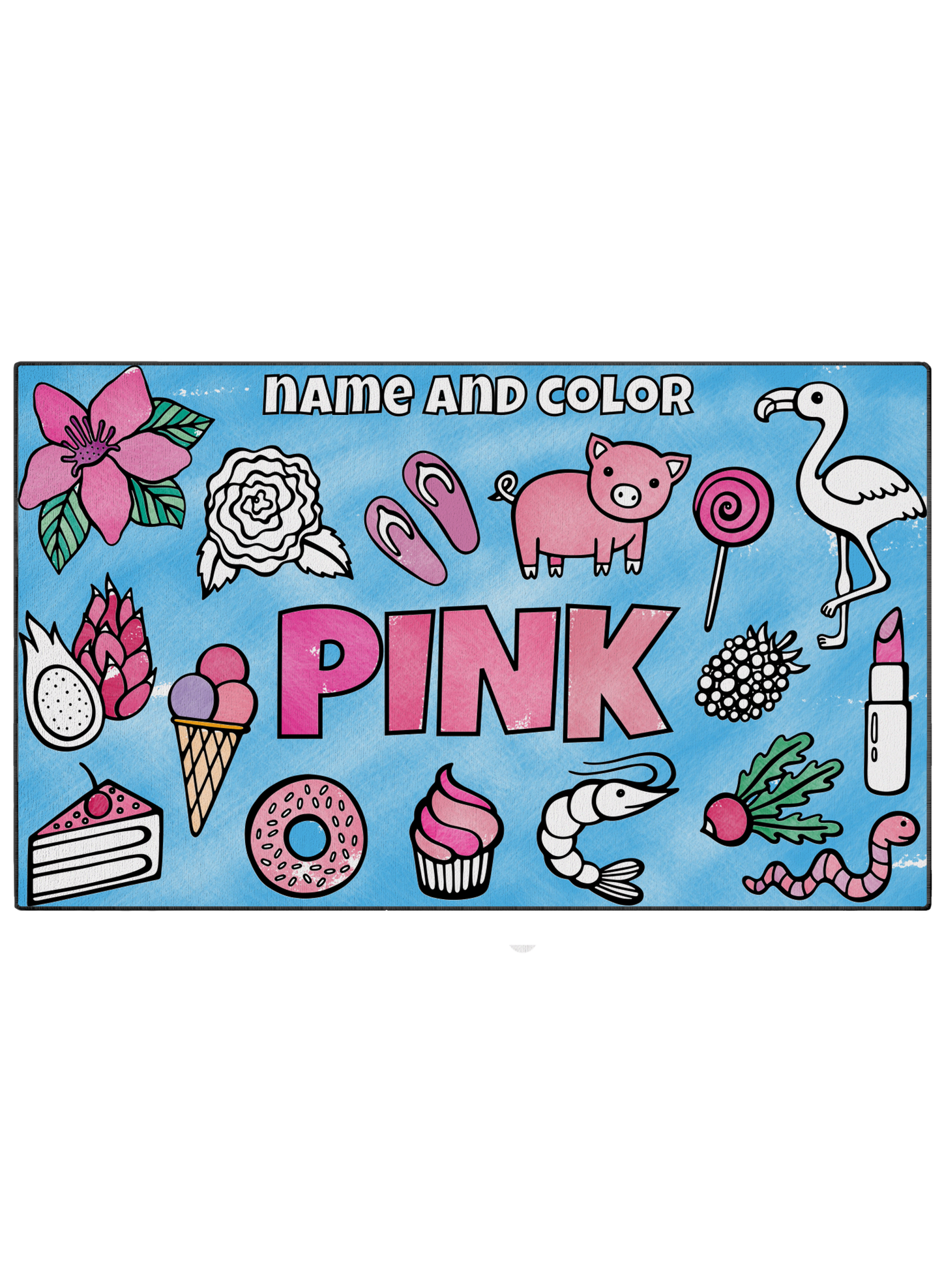 Coloring Mat "Name and Color Pink"