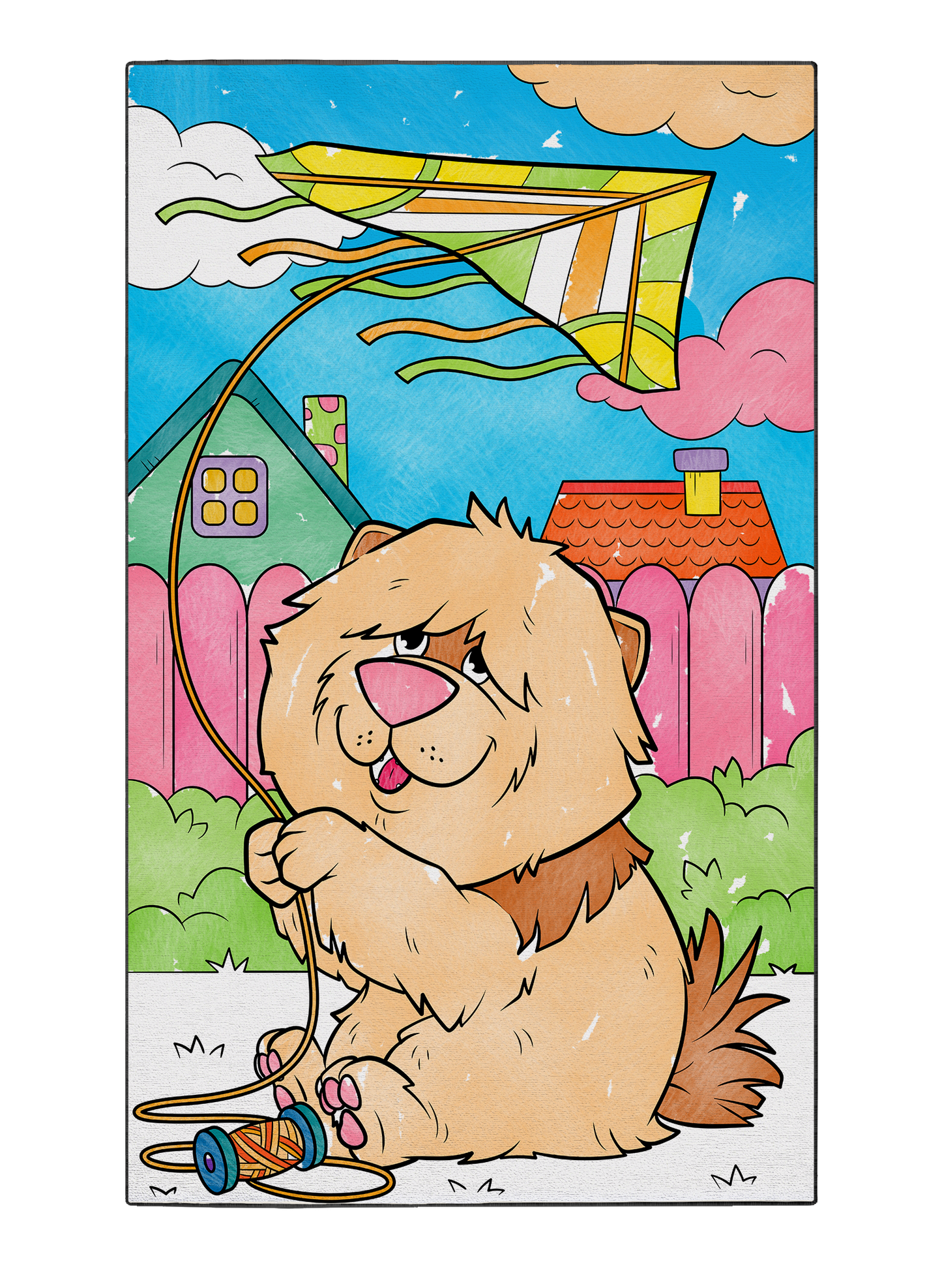 Coloring Mat "Kite Flying Bruno"