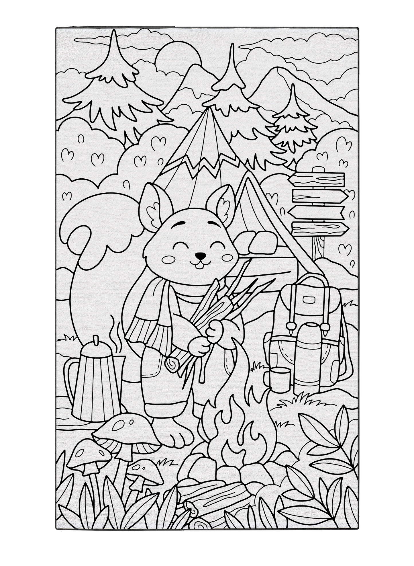 Shop "Camping With Skylar Squirrel" Coloring Poster