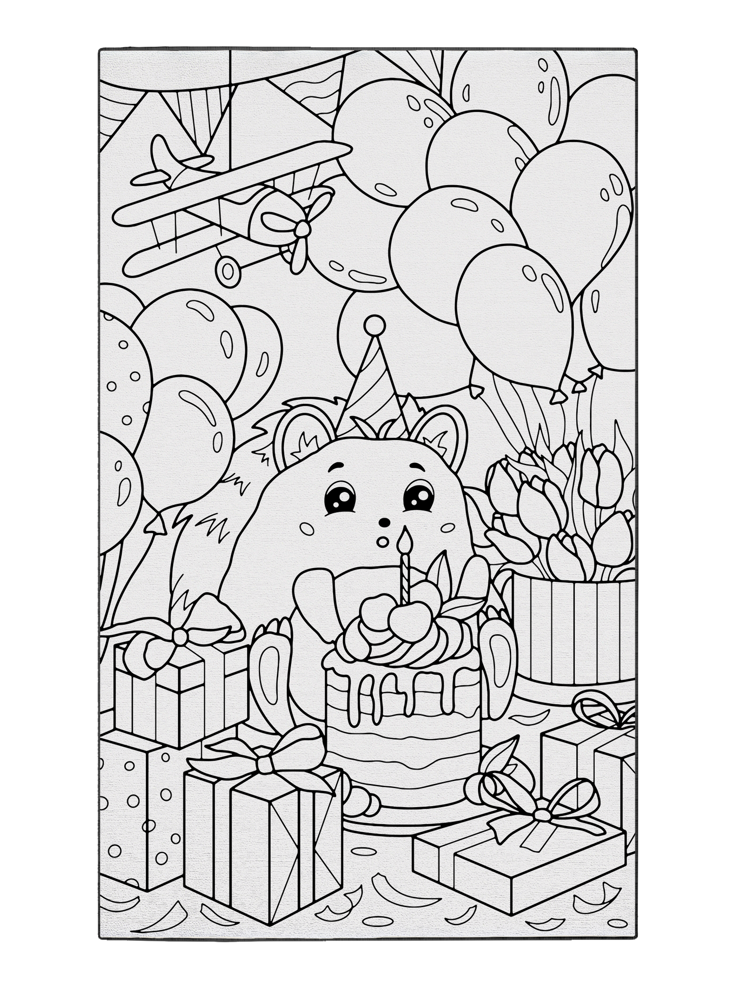 Hayden Hedgehog's Birthday Poster to Color