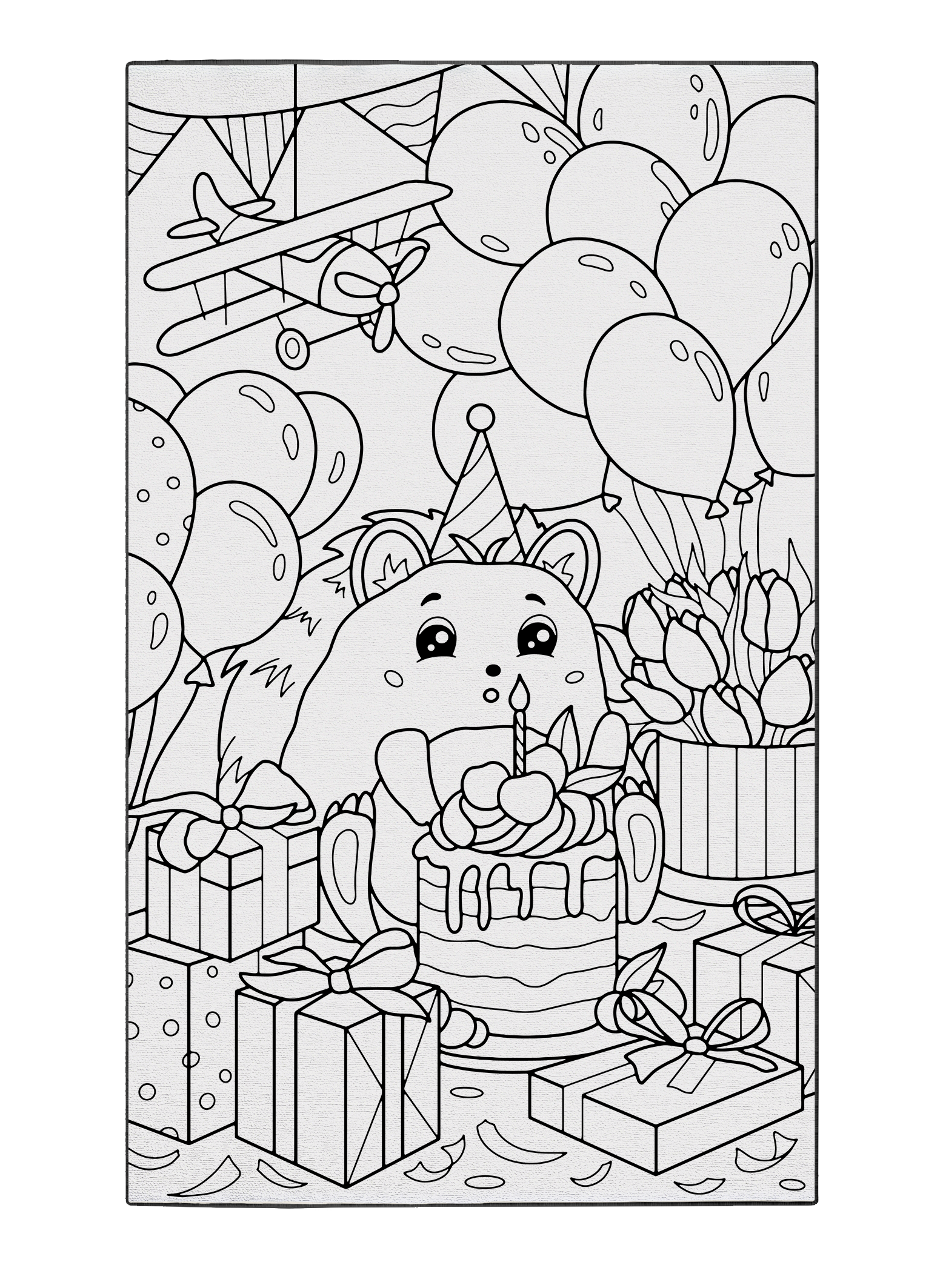 Hayden Hedgehog's Birthday Poster to Color