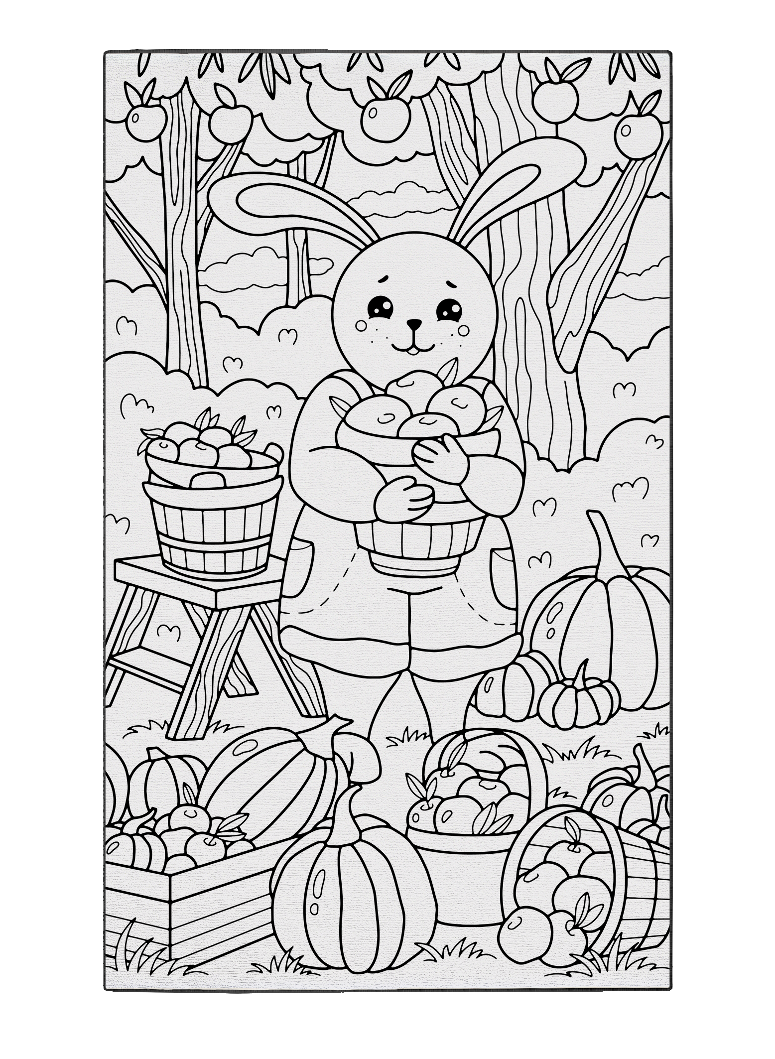 Hazel Hare's Harvest Poster to Color