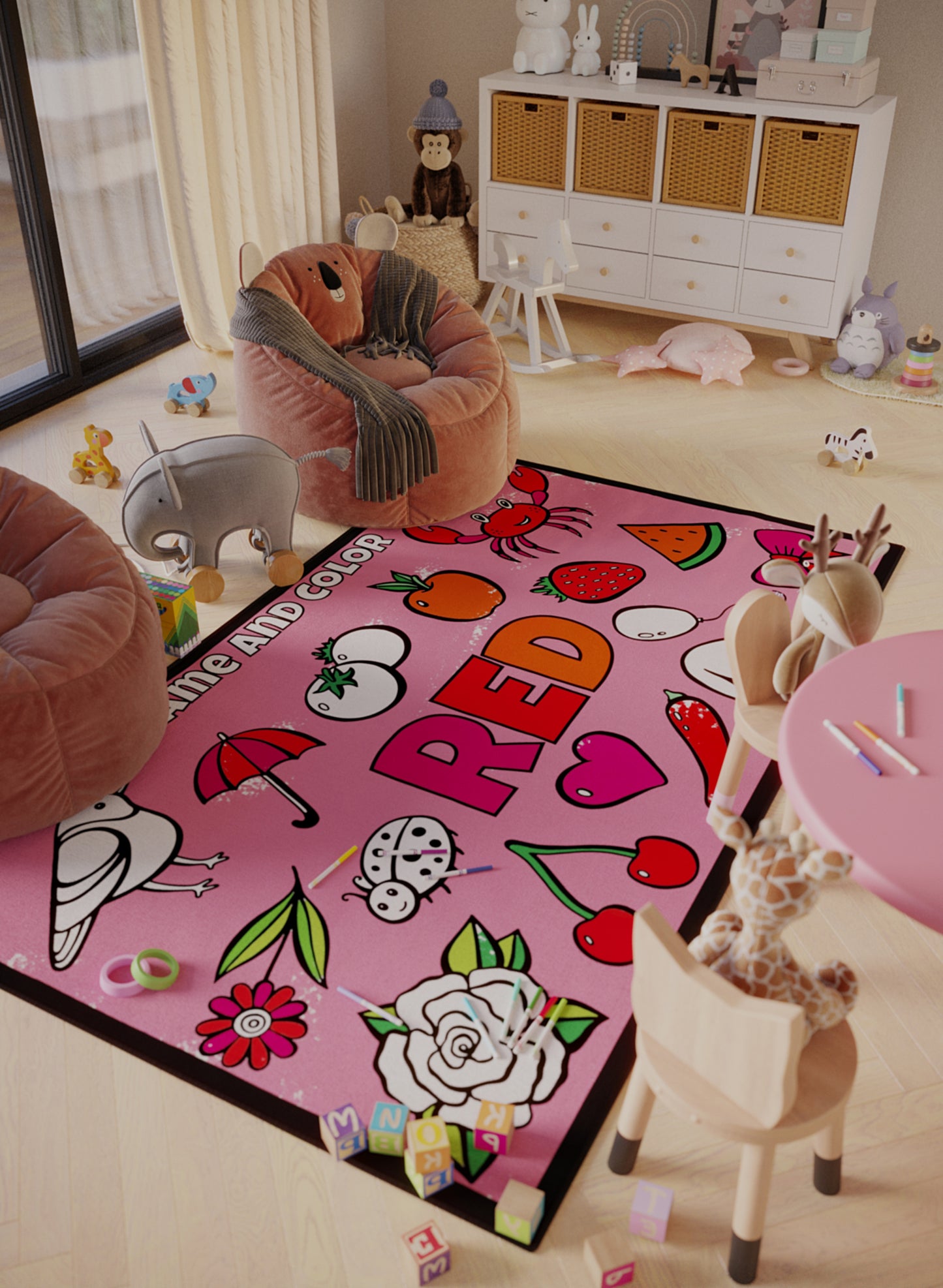 Name and Color Red Coloring Mat - 3