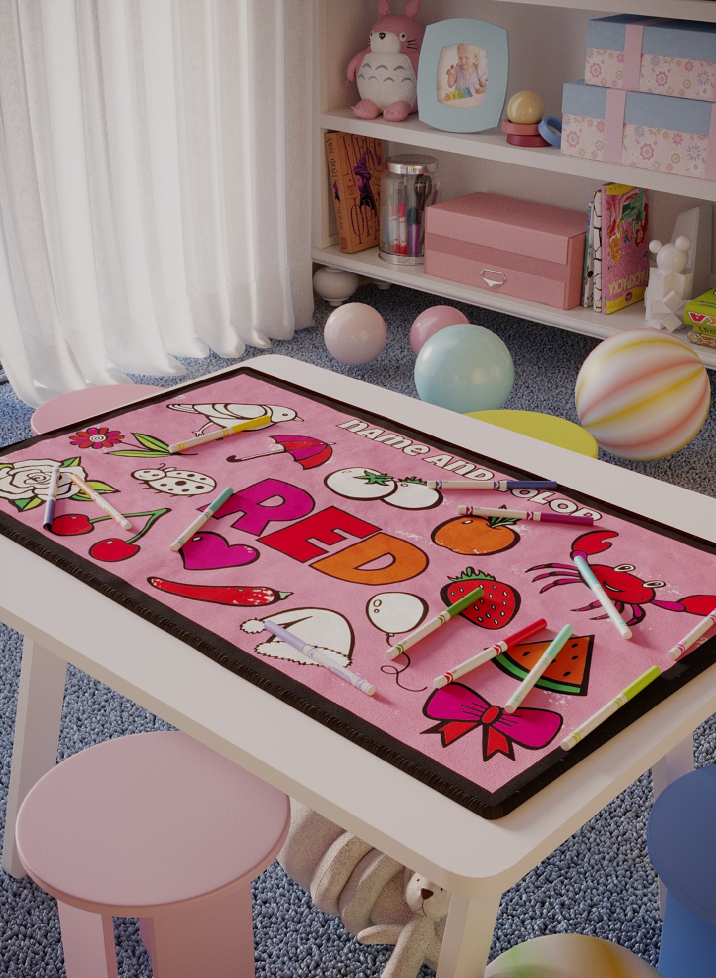 Name and Color Red Coloring Mat - 2