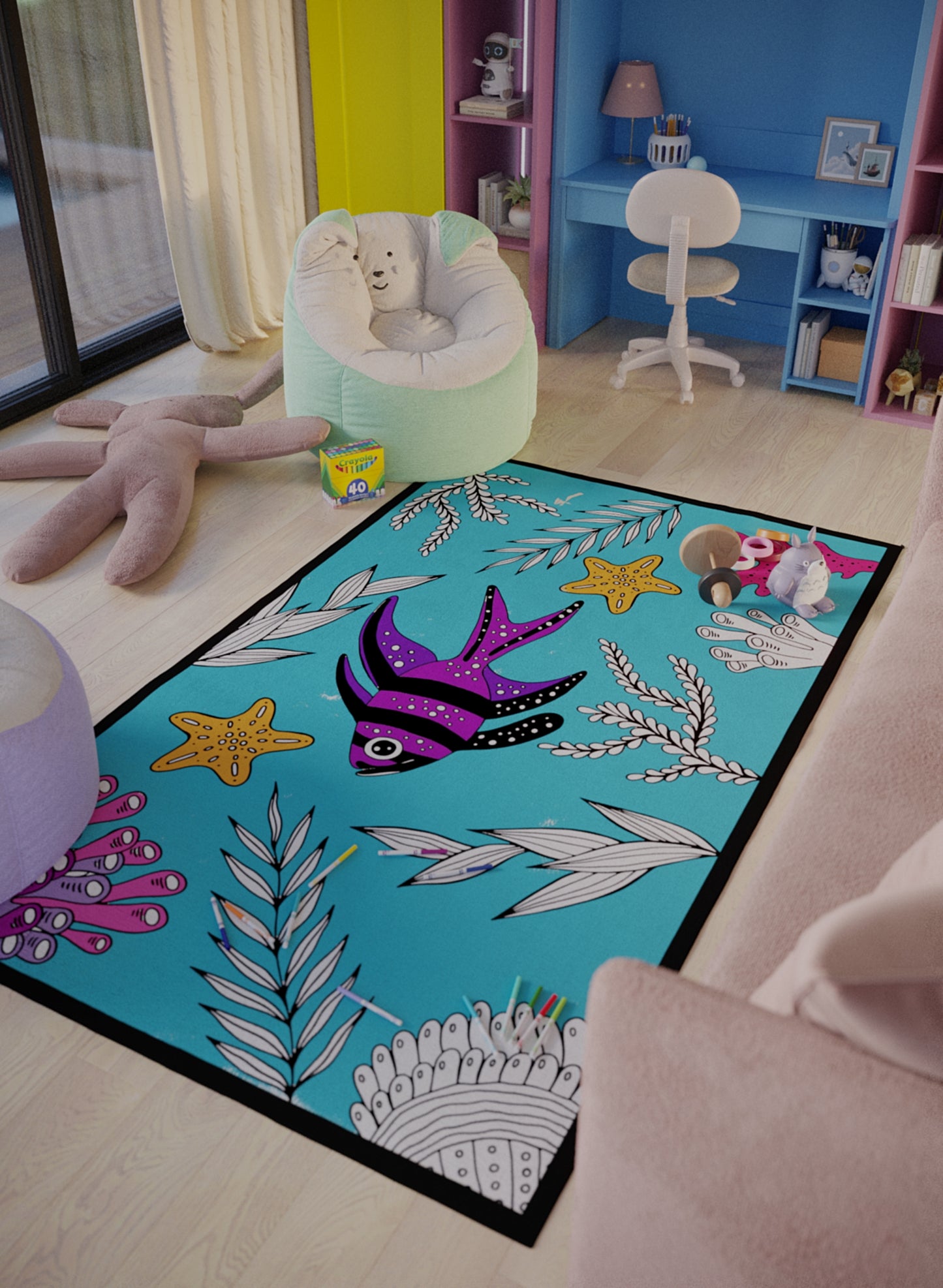 One Little Fish Coloring Mat - 3