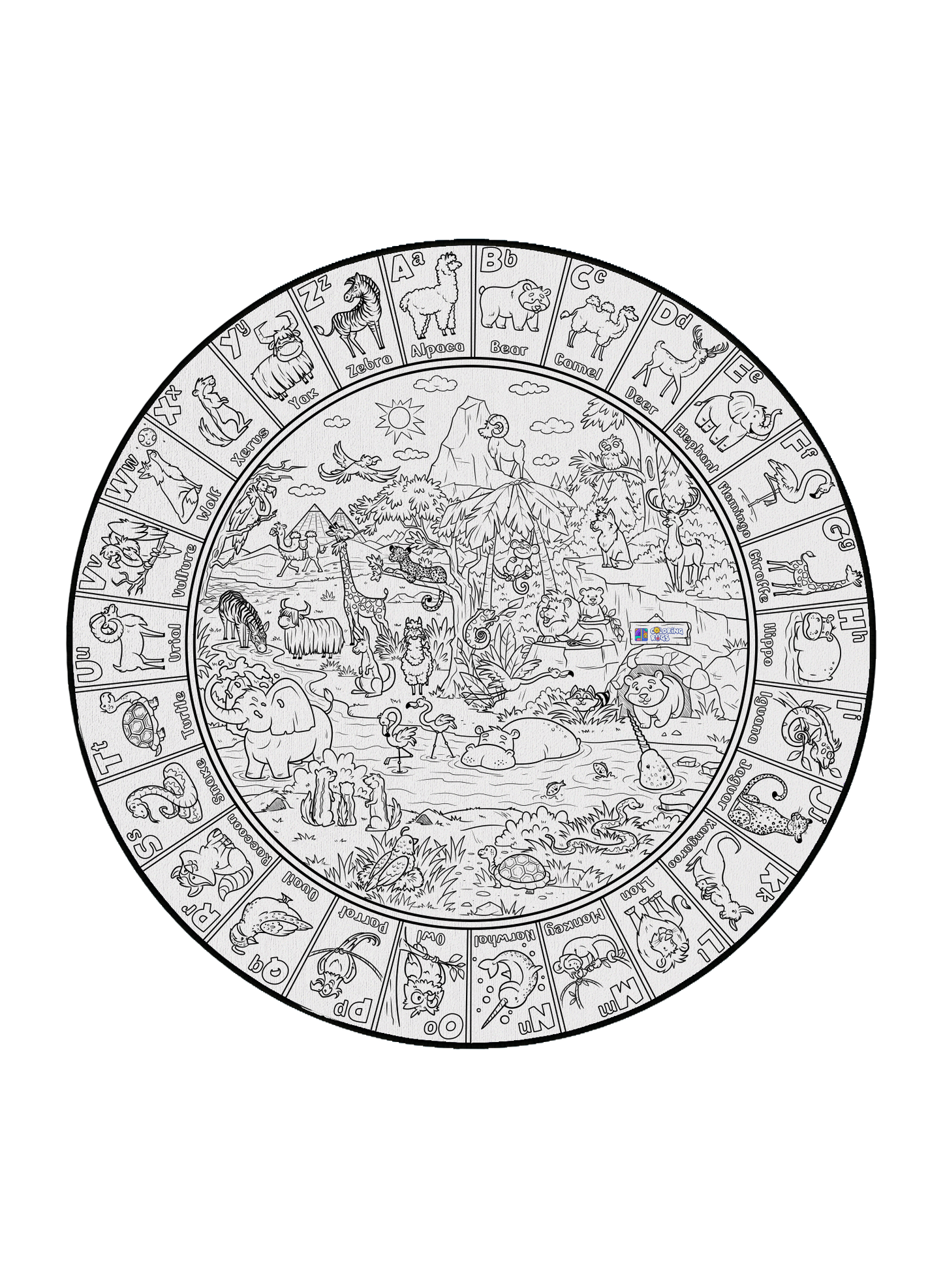 Alpha Zoo Circle Time Coloring Poster - 4