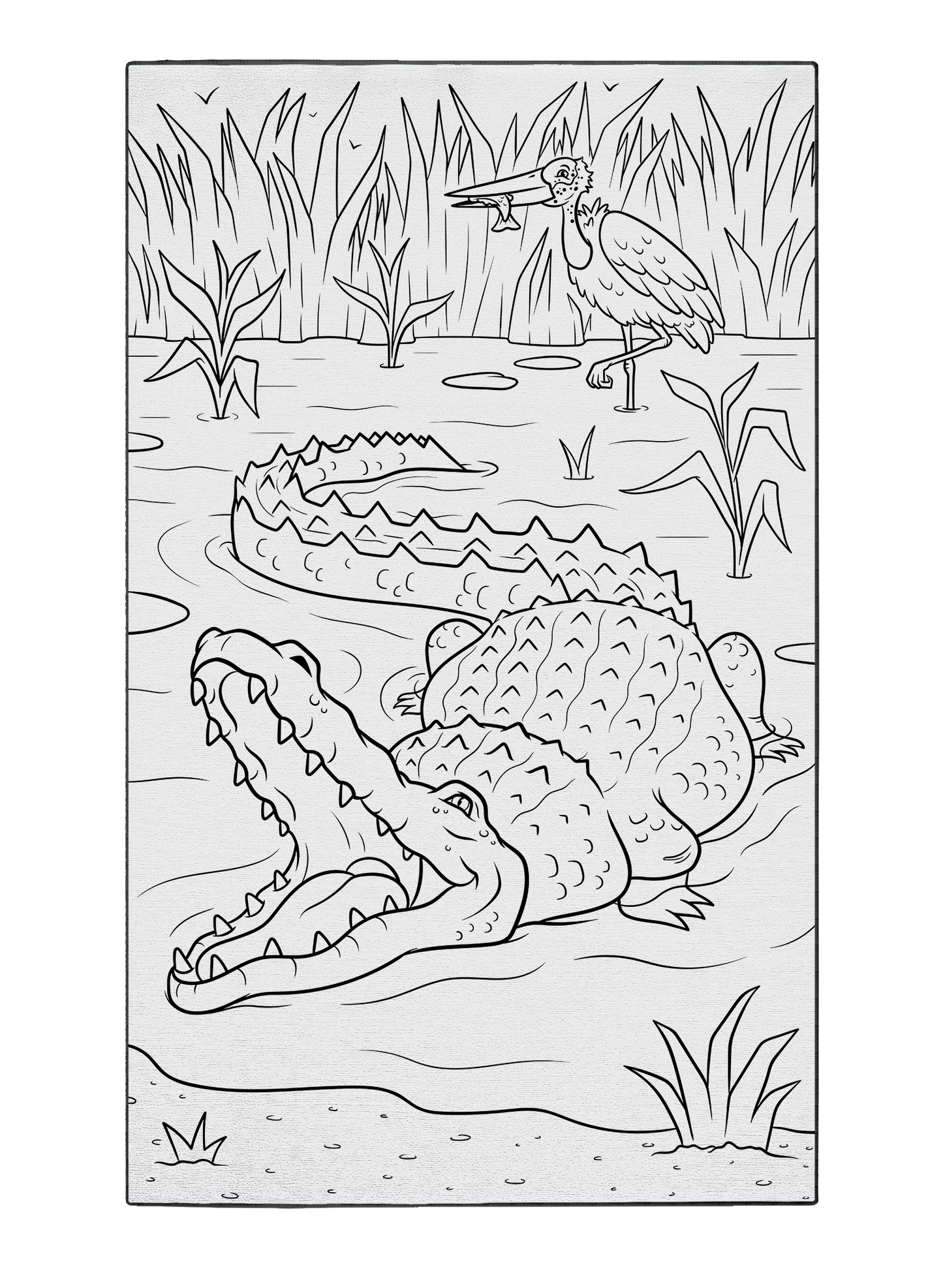 Alligator Smile Coloring Poster