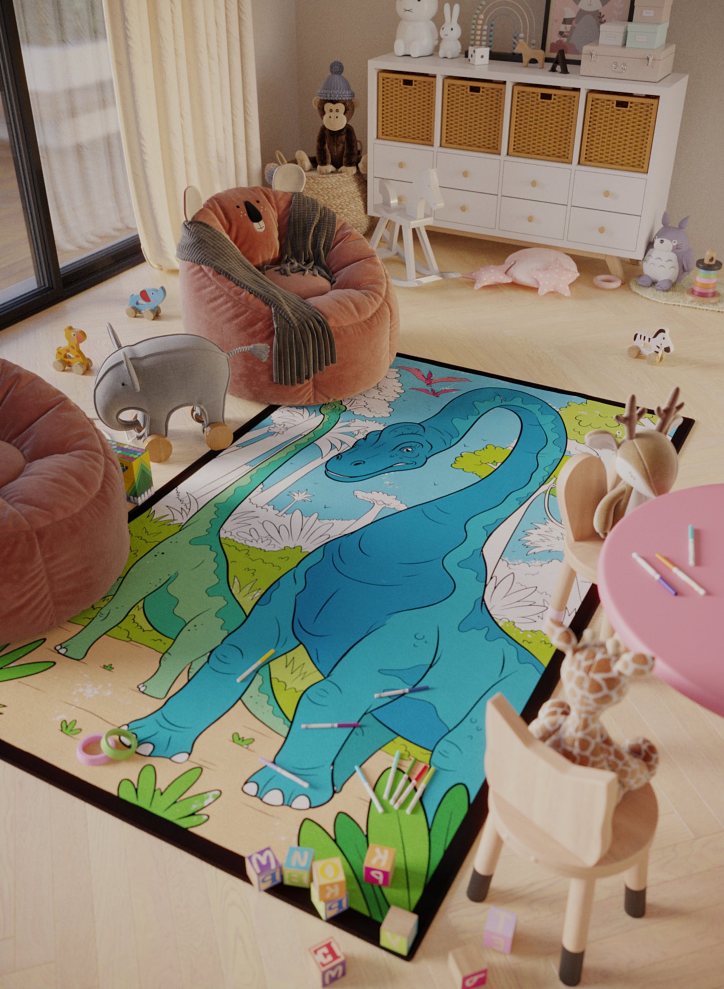 Gentle Brachiosaurus Poster to Color - 2