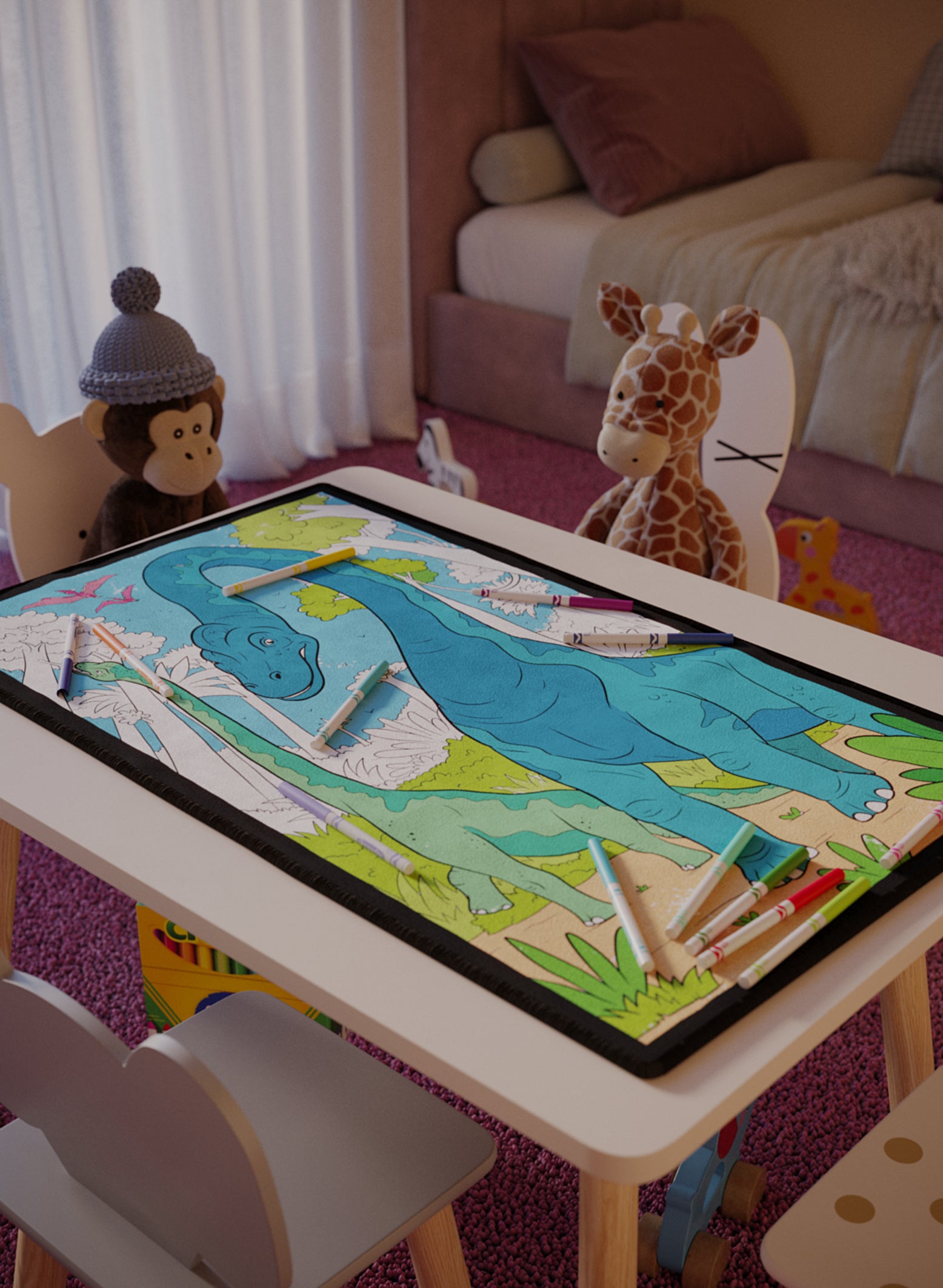 Gentle Brachiosaurus Poster to Color - 3