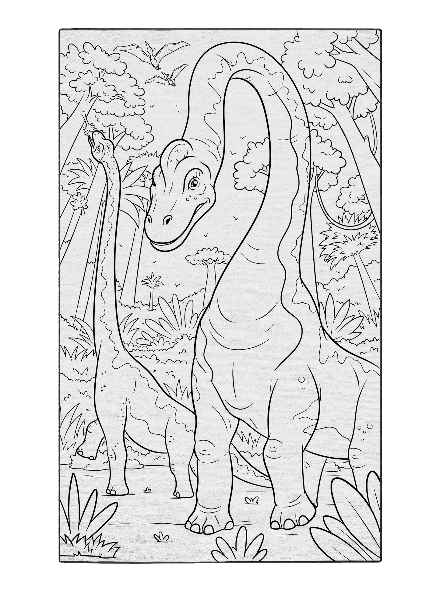Gentle Brachiosaurus Poster to Color