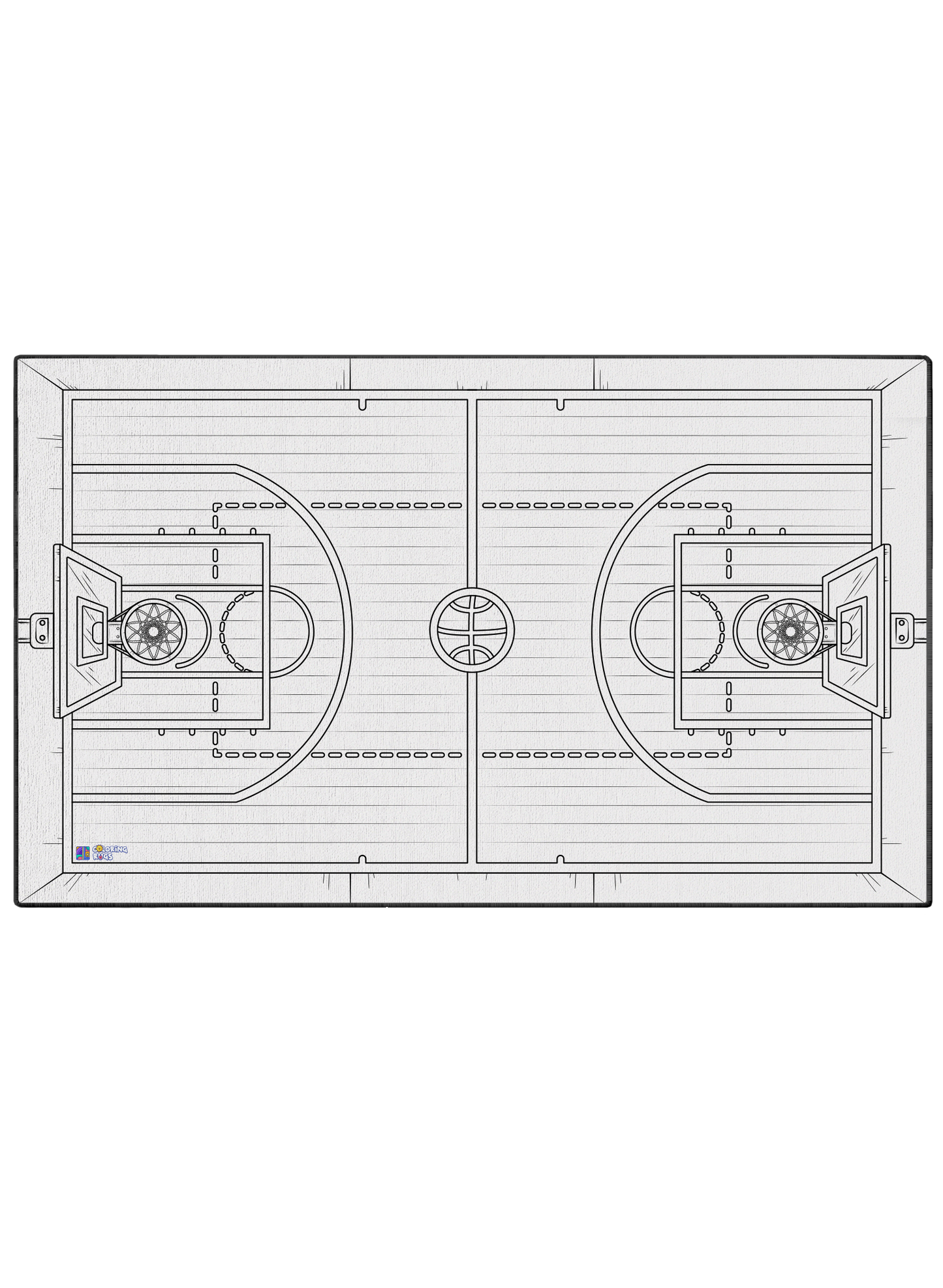 Courtside Seat Coloring Poster - 4