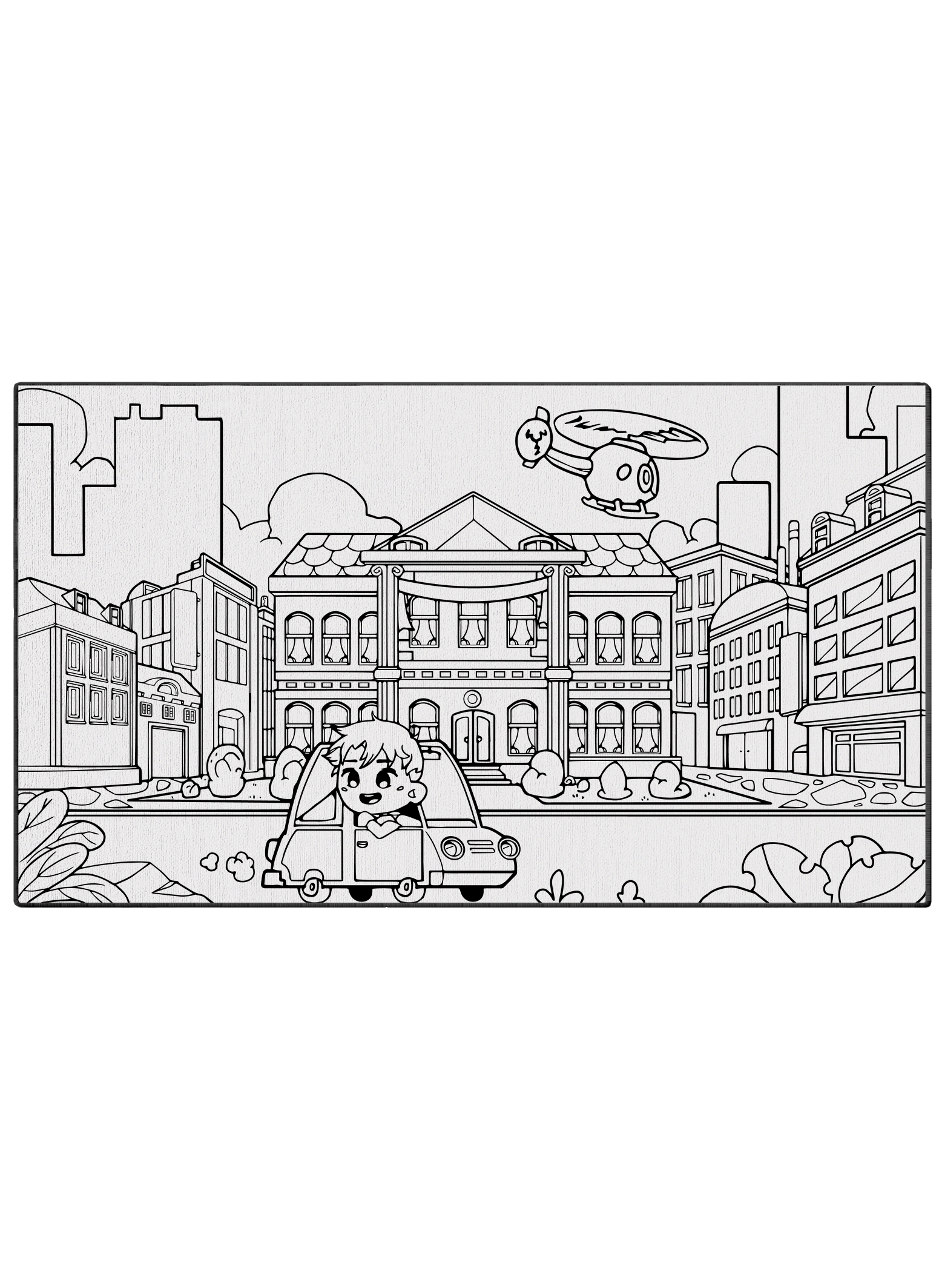 Town Square Washable Coloring Mat