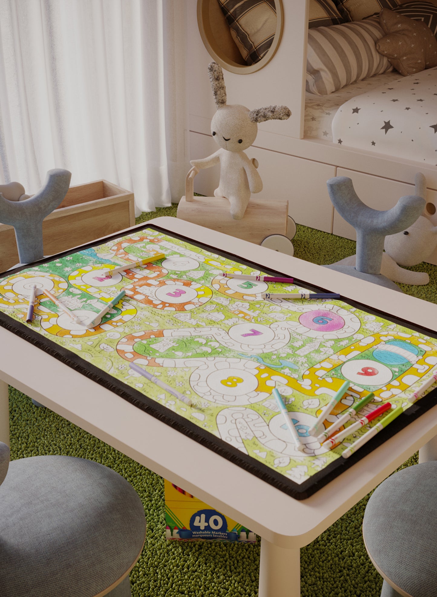 Hopscotch Road Poster to Color - 3