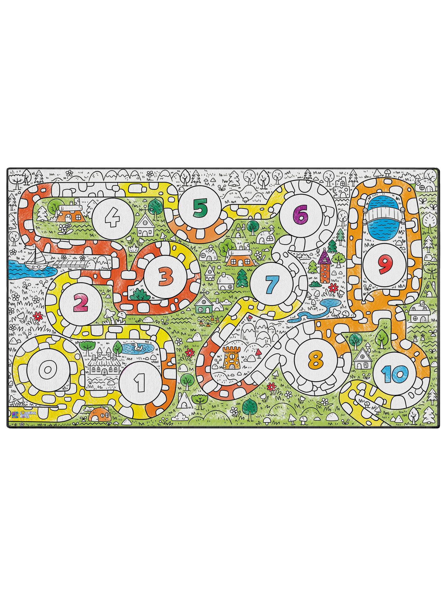 Hopscotch Road Poster to Color