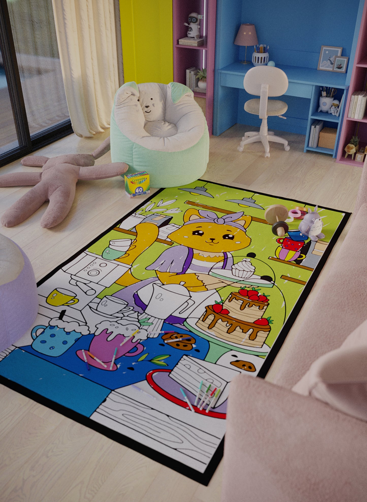 Kiana Cat's Cafe Coloring Mat - 2