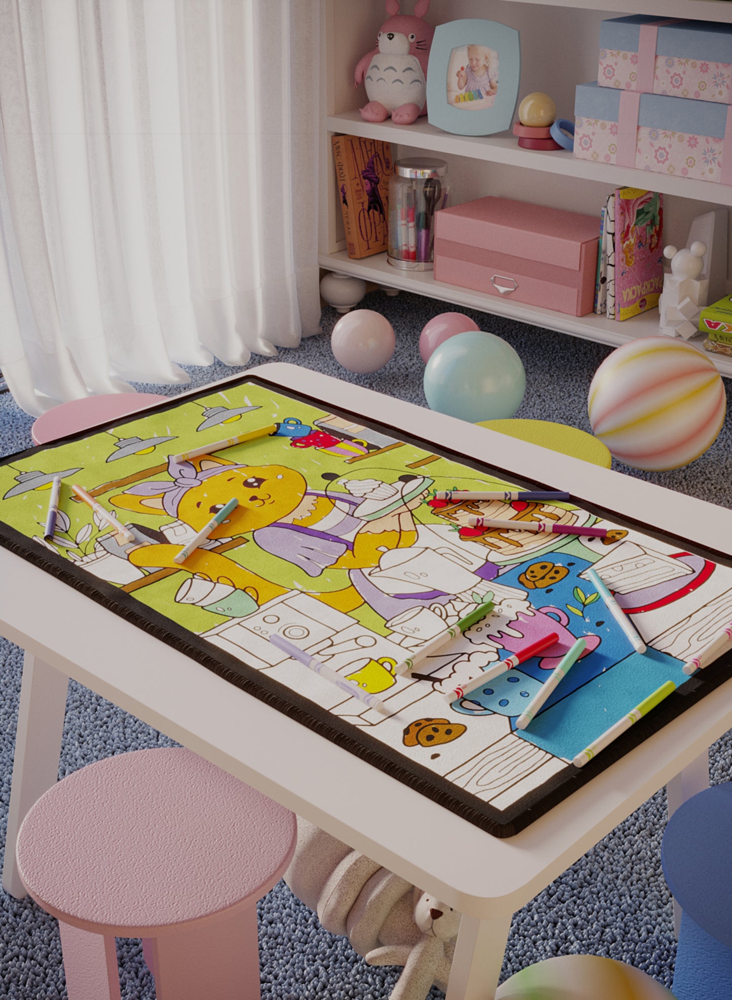Kiana Cat's Cafe Coloring Mat - 3