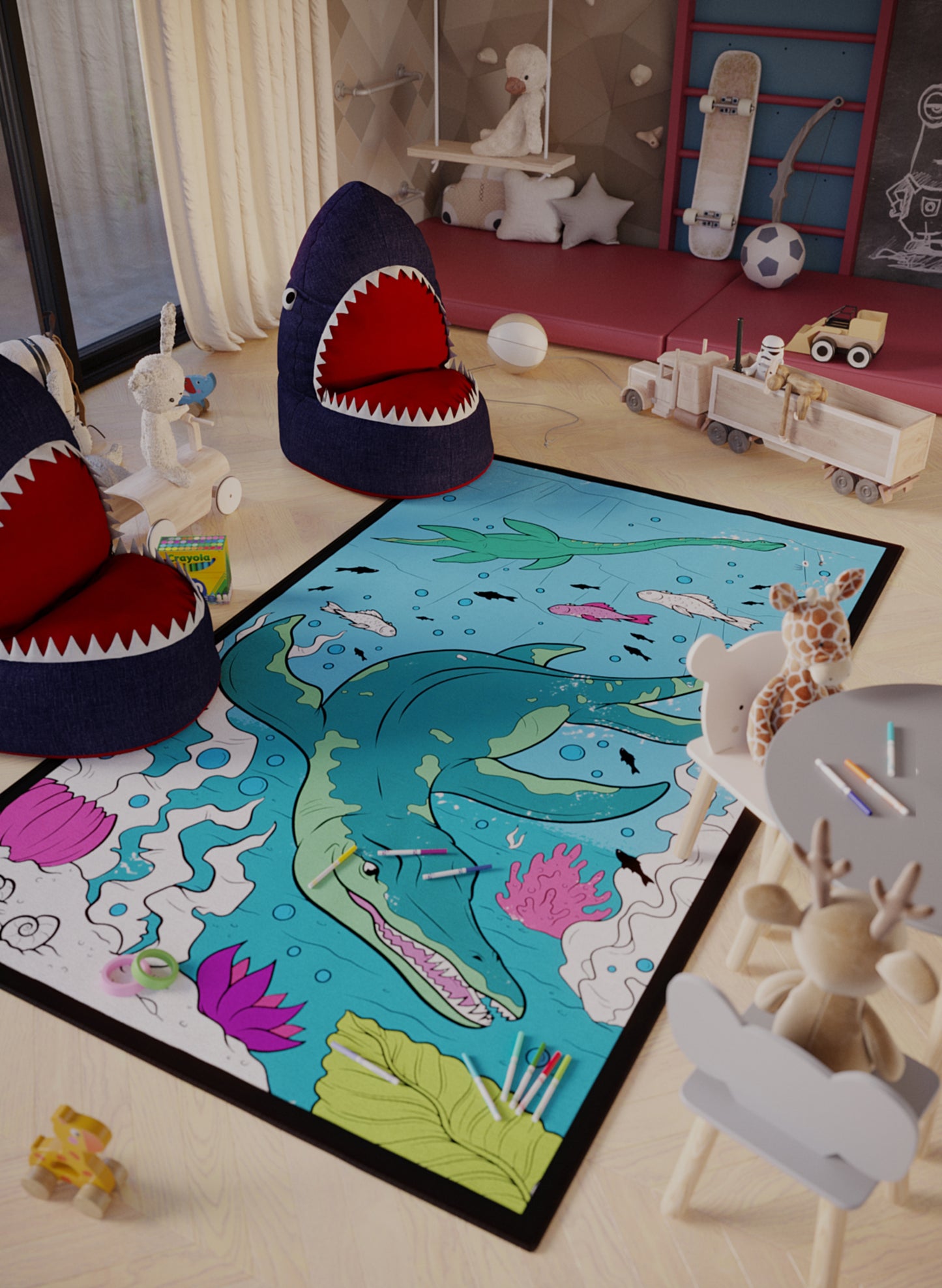 Mosasaurus Depths Coloring Mat - 2