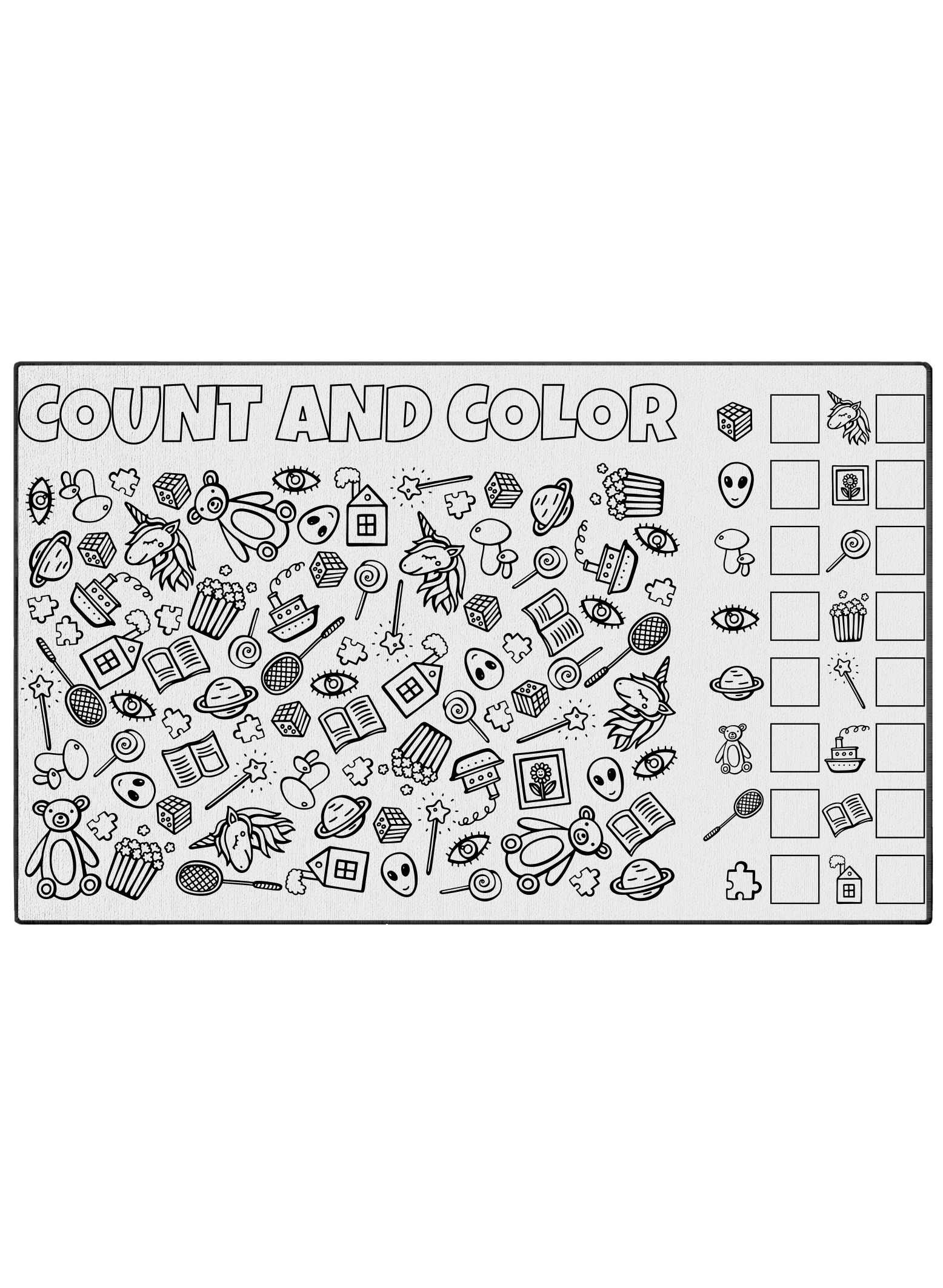 Shop "Count And Color Play Time" Coloring Poster