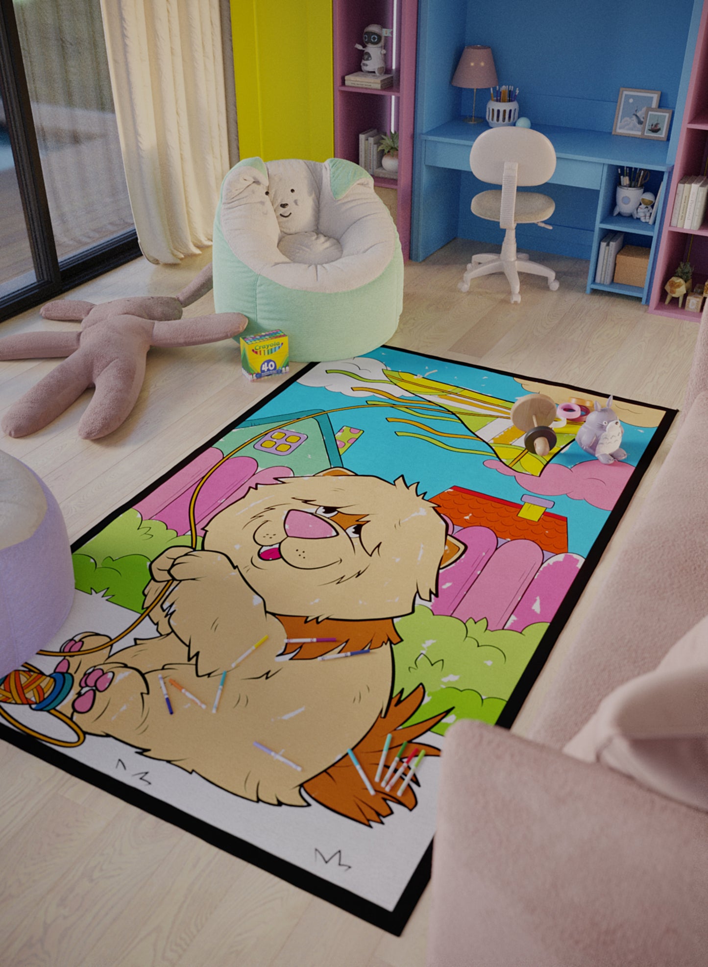 Kite Flying Bruno Coloring Mat - 3