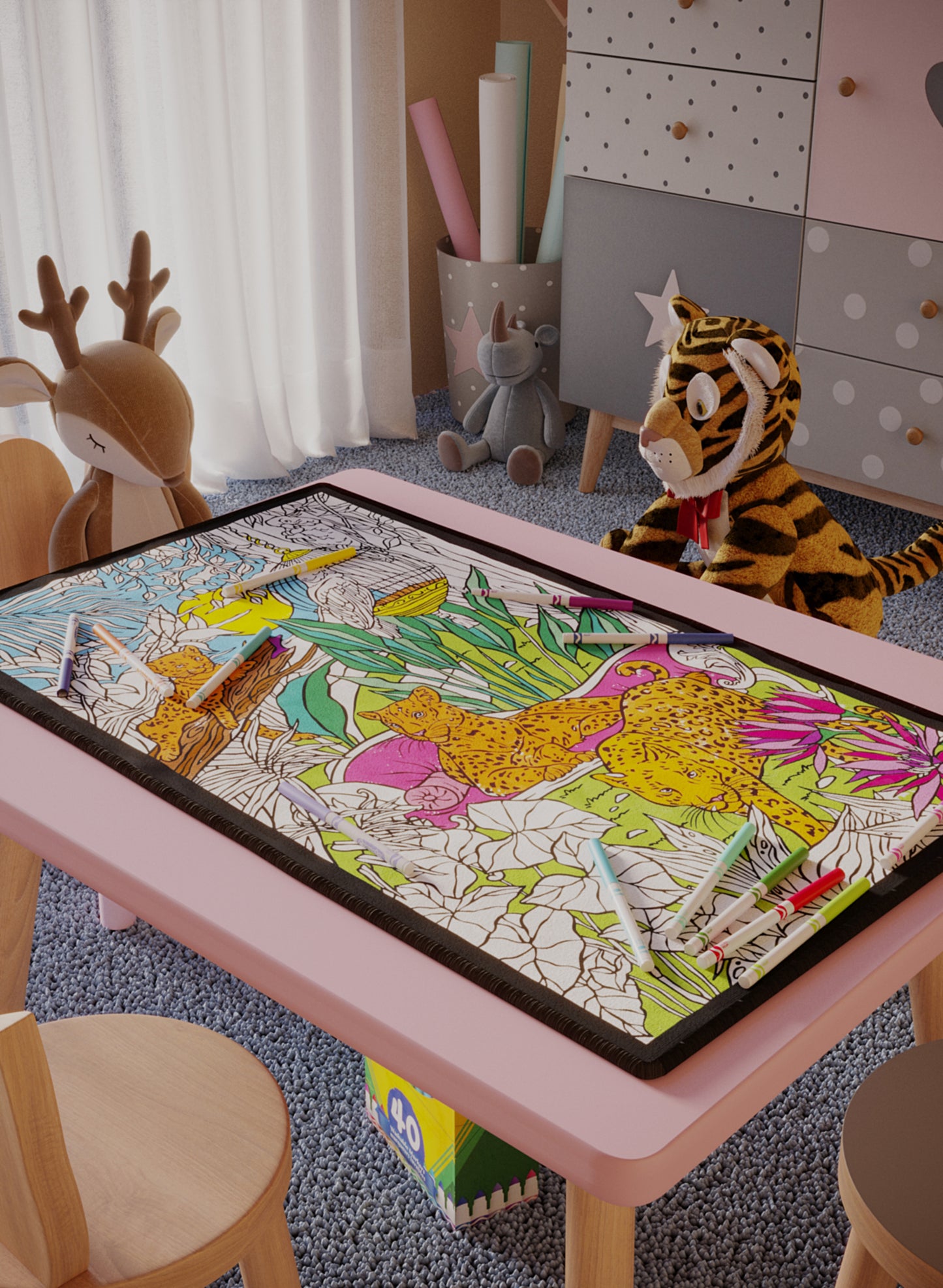 Lush Leopard Haven Coloring Mat - 2