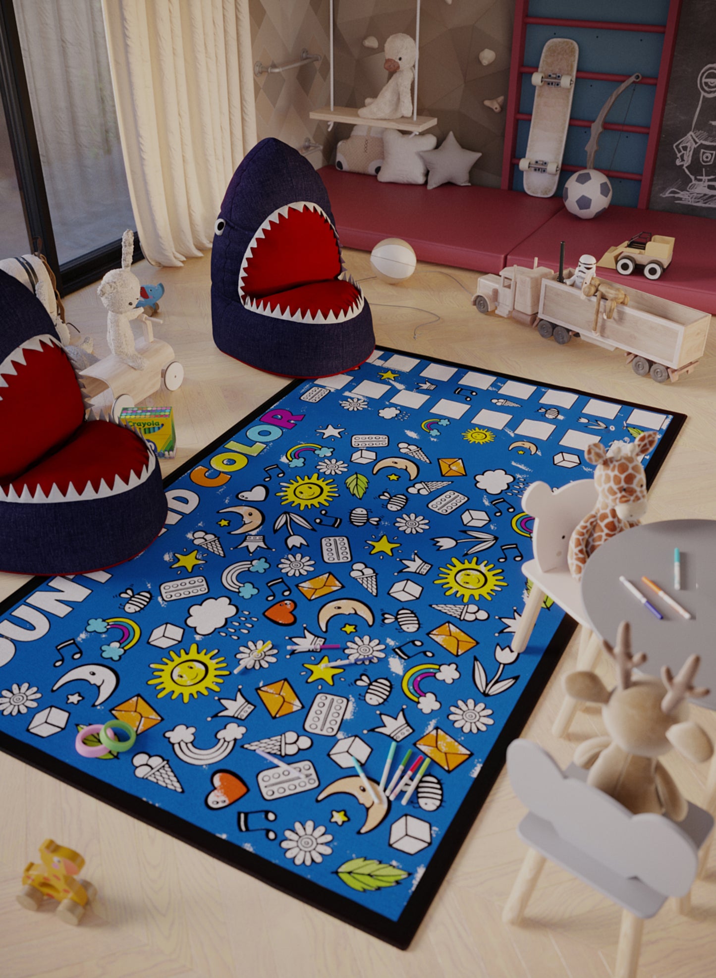 Shop "Count And Color Fun Shapes" Coloring Poster - 3