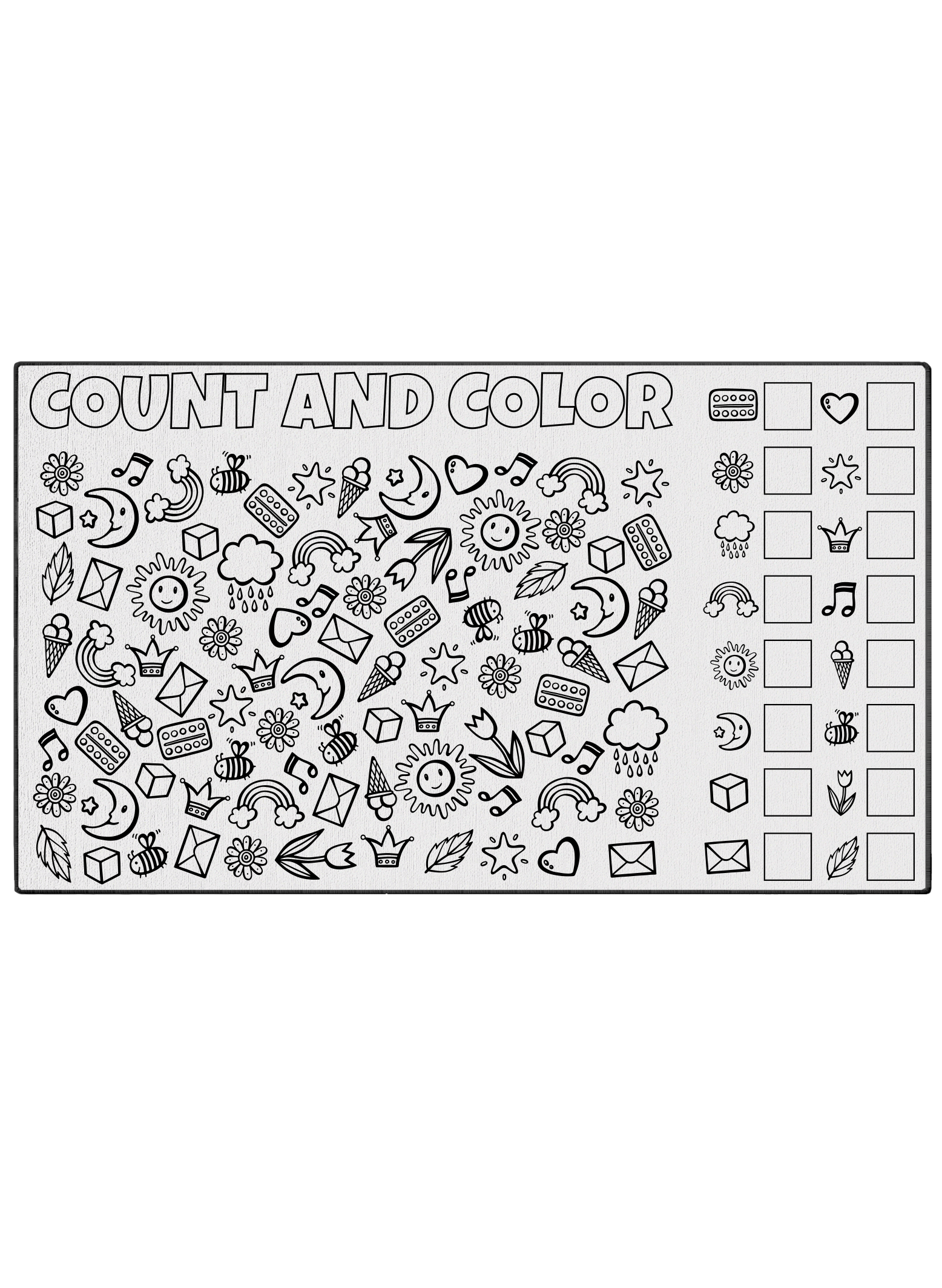 Shop "Count And Color Fun Shapes" Coloring Poster
