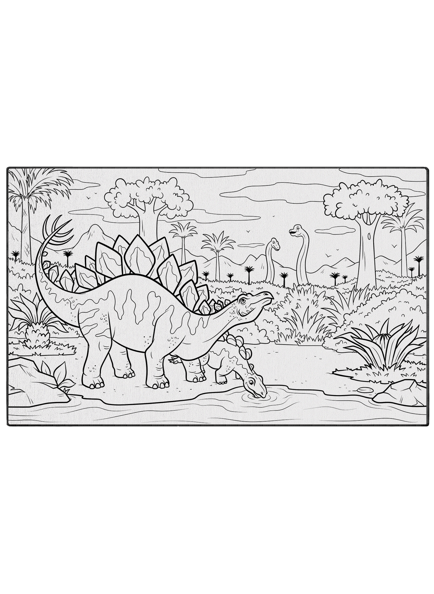 Shy Stegosaurus Washable Coloring Mat