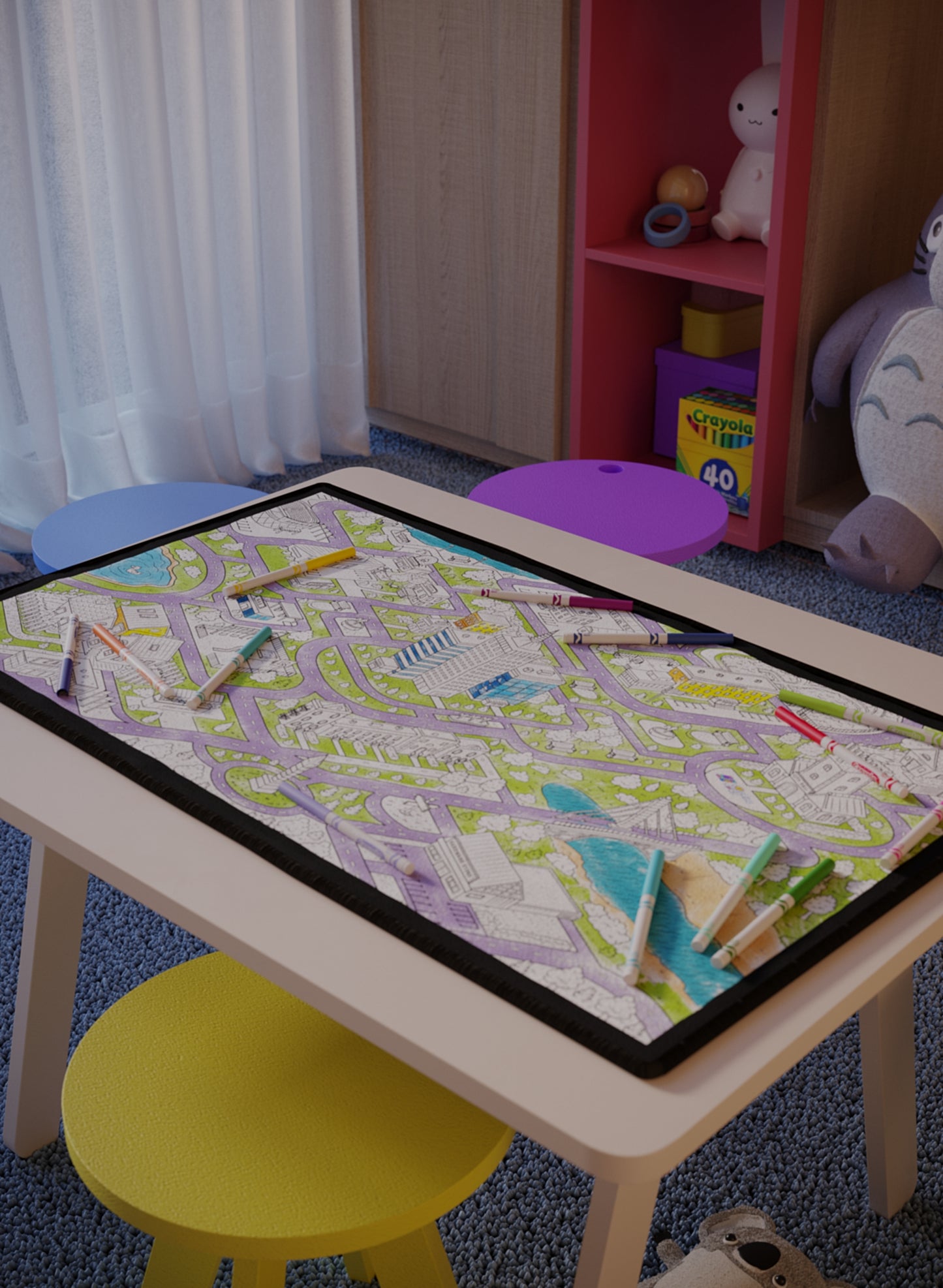 Skyscraper City Washable Coloring Mat - 3
