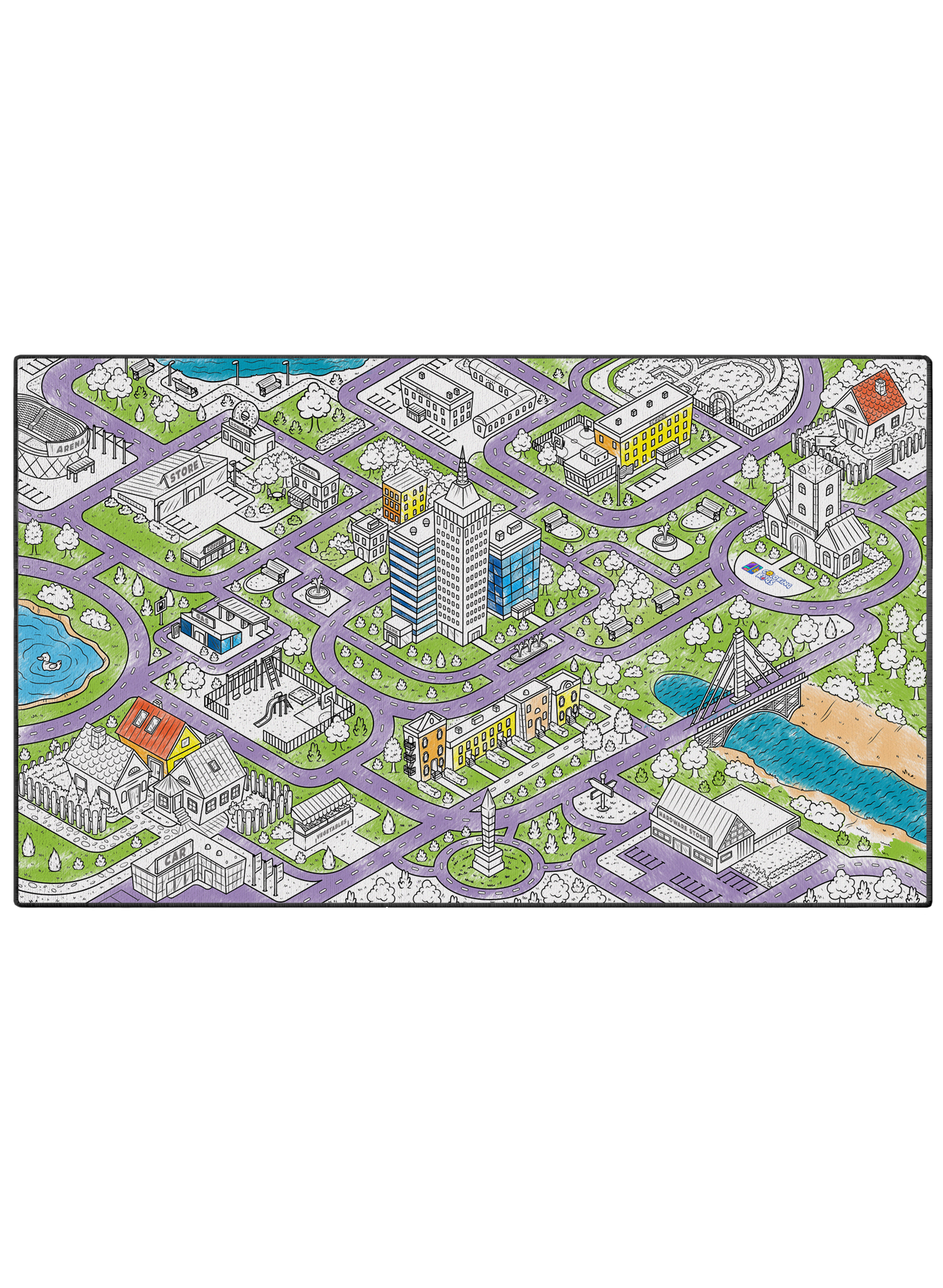 Skyscraper City Washable Coloring Mat