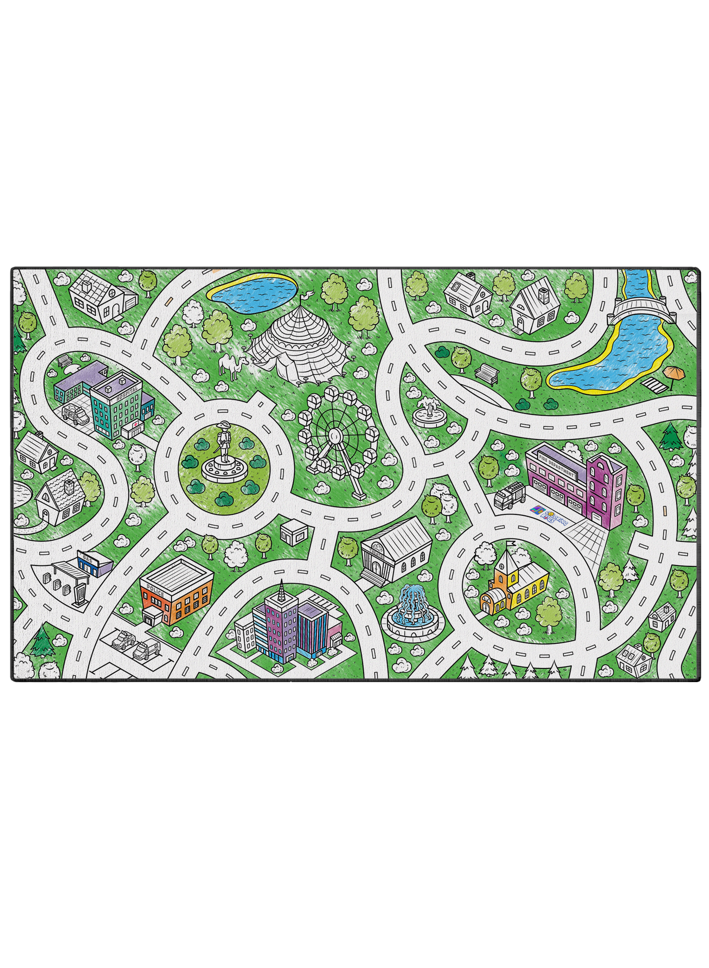 Circus Town Coloring Poster
