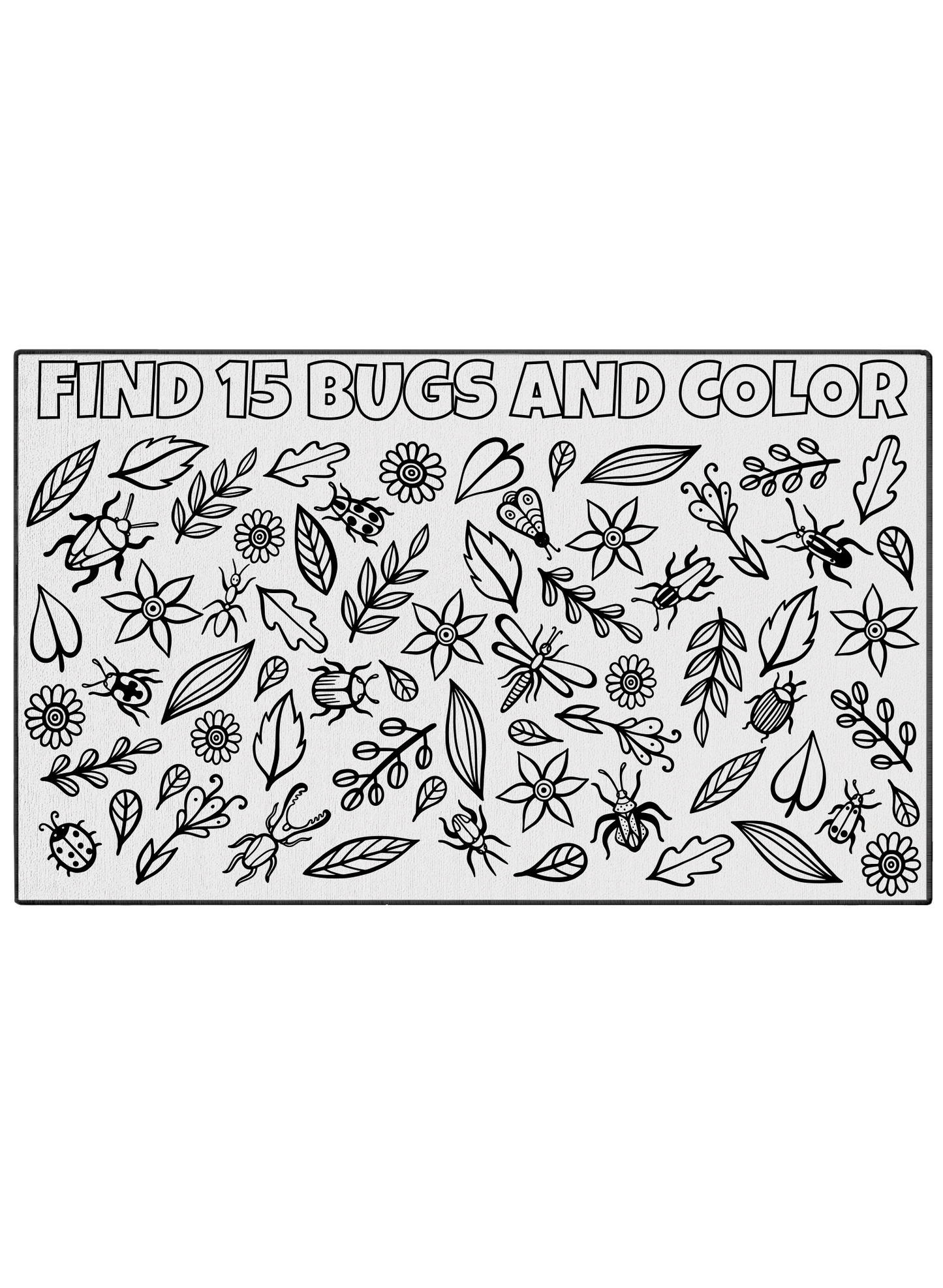 Find and Color Bugs Poster to Color