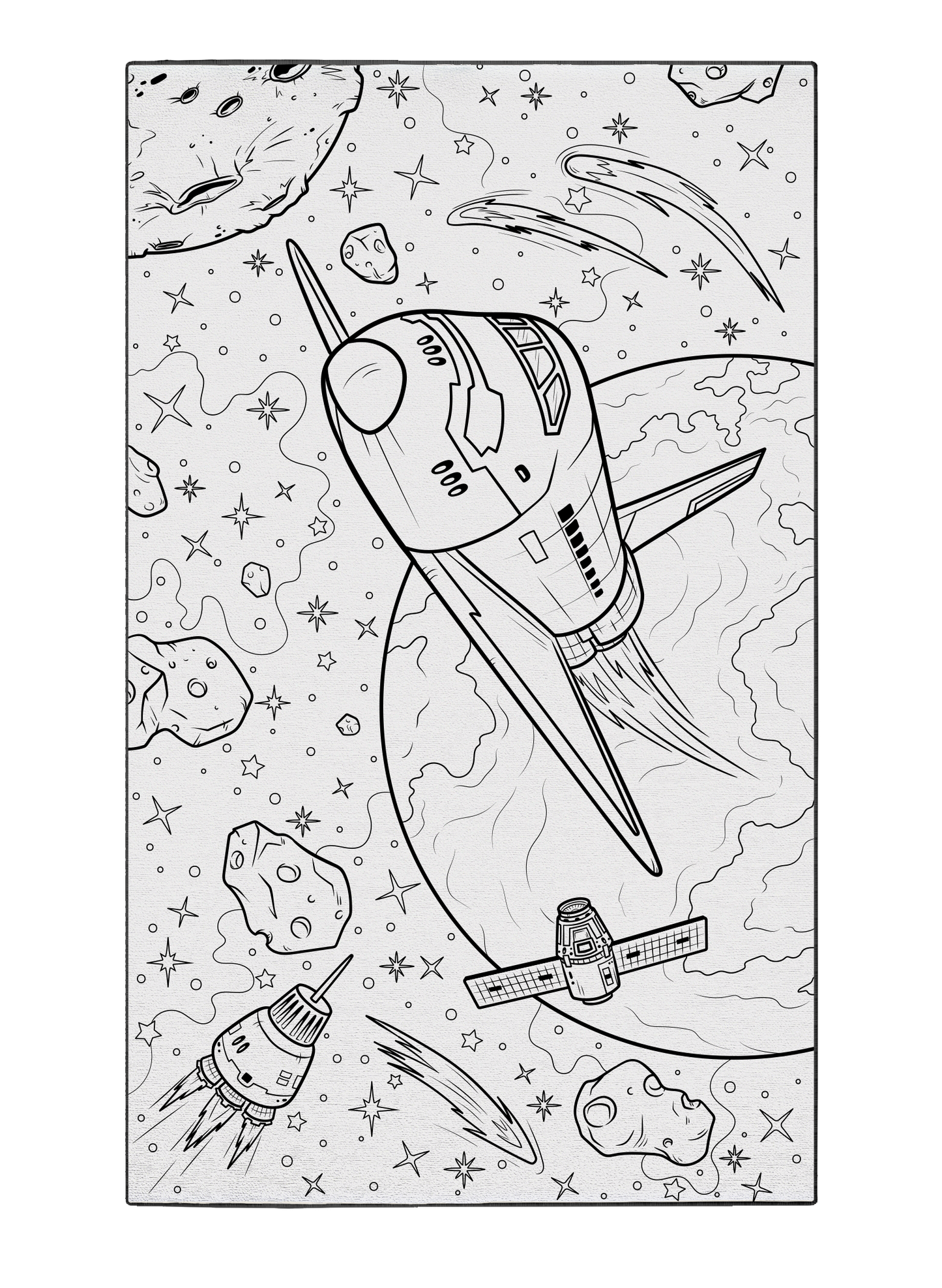 Cosmic Escape Coloring Poster