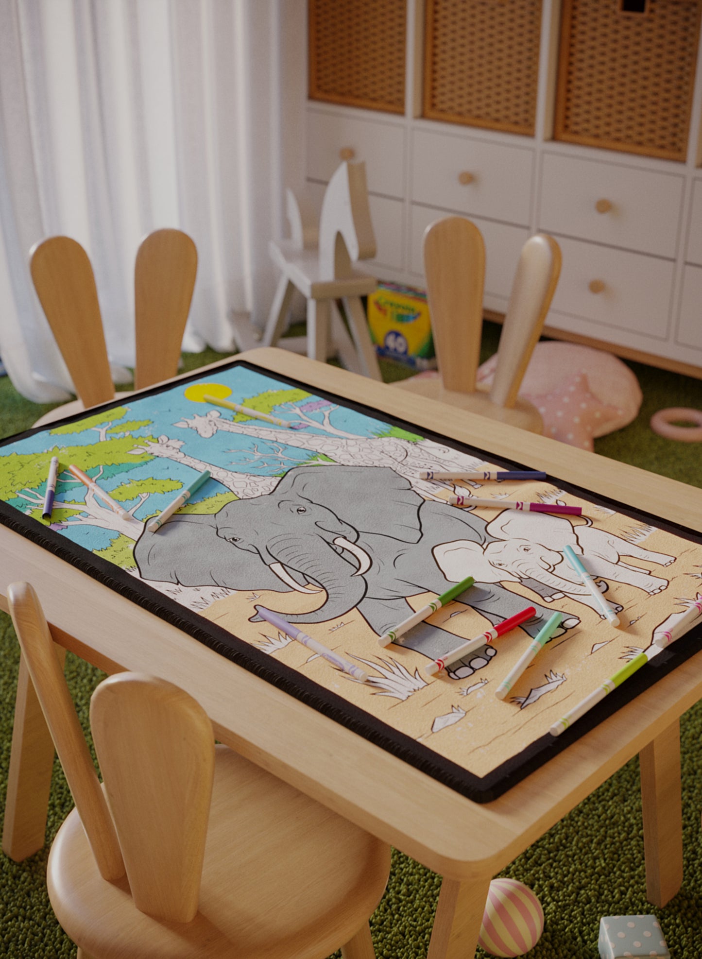 Elephant March Coloring Poster - 3