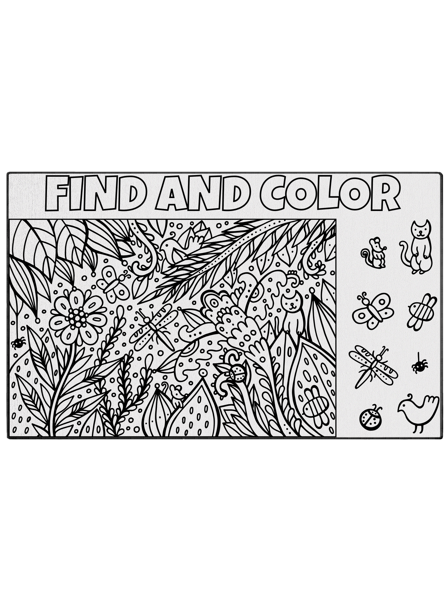 Find and Color Garden Poster to Color