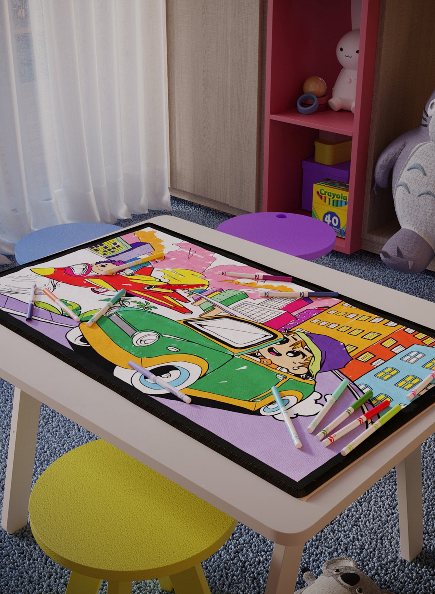 Vaporwaves Washable Coloring Mat - 3