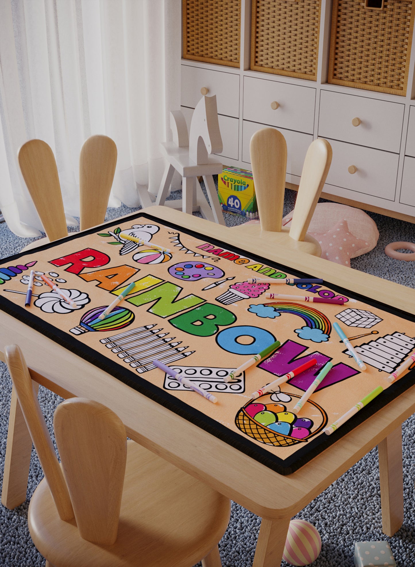 Name and Color Rainbow Coloring Mat - 3