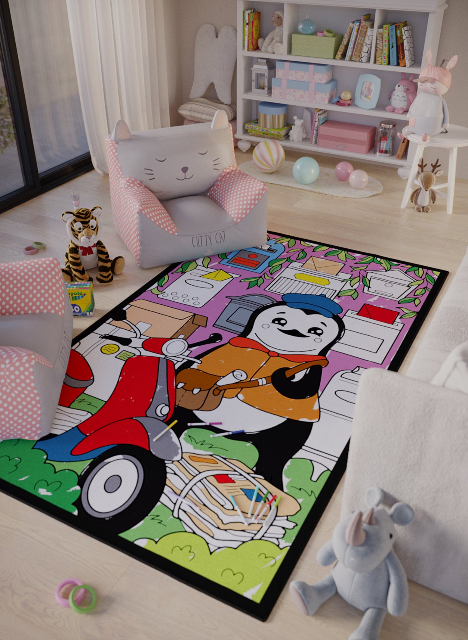 Pablo Penguin's Parcels Coloring Mat - 2
