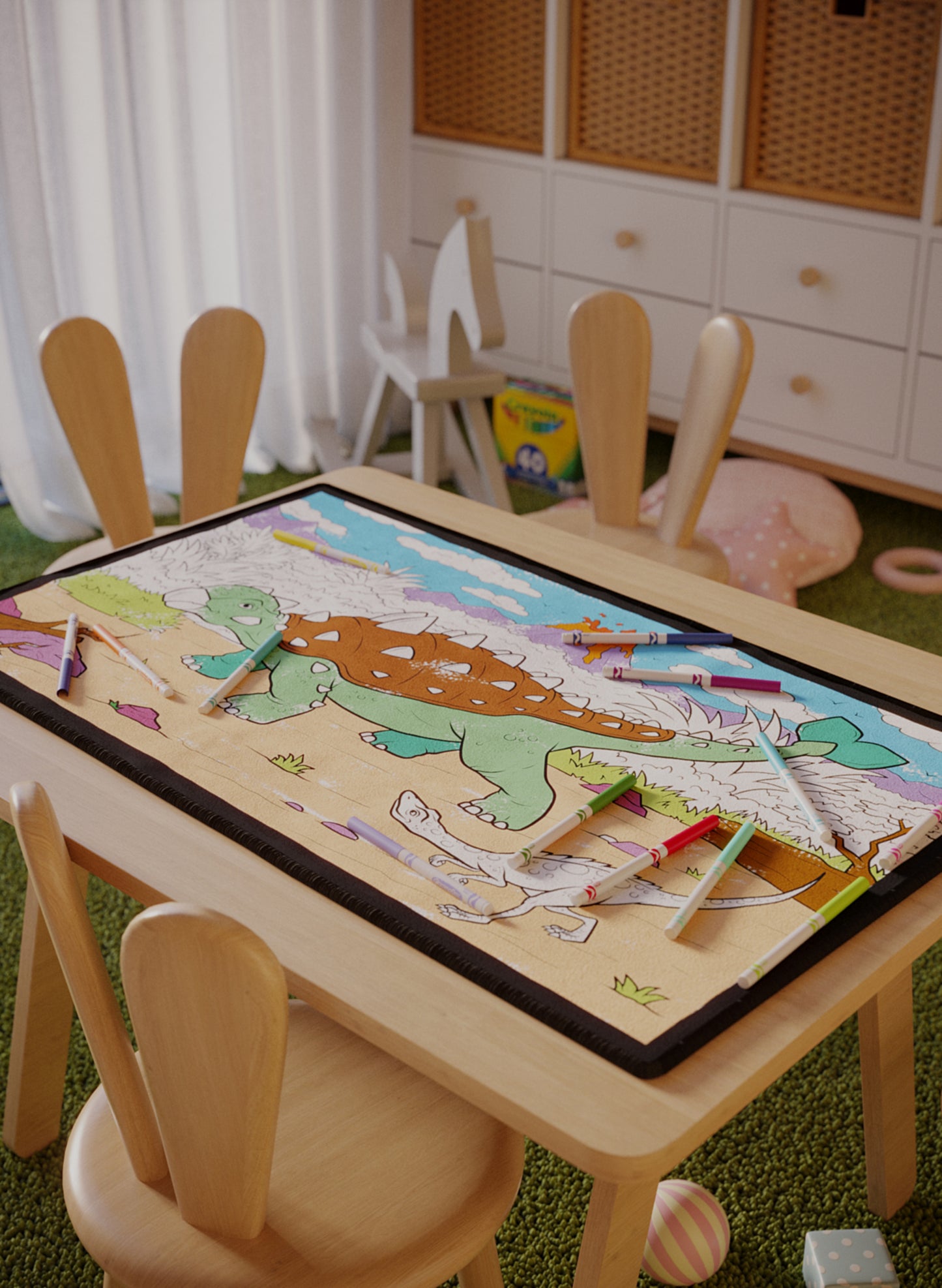 Walk with Ankylosaurus Washable Coloring Mat - 3