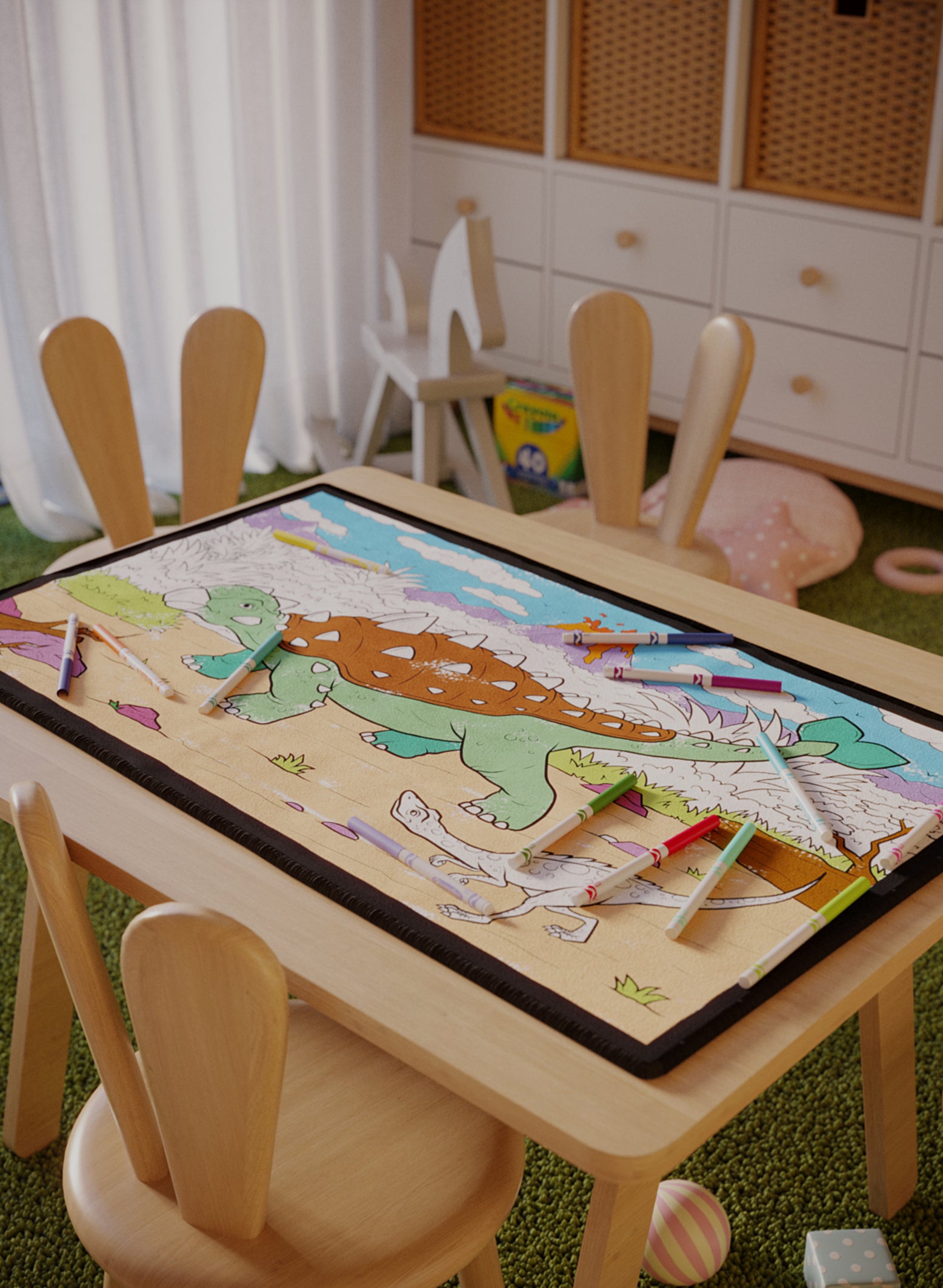 Walk with Ankylosaurus Washable Coloring Mat - 3